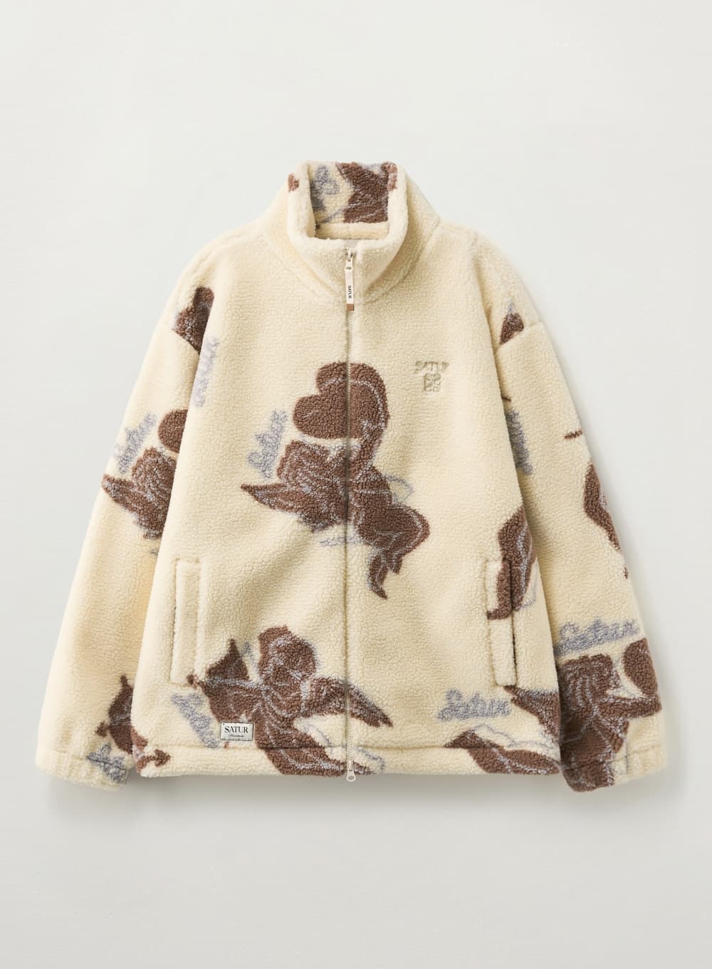 Angel Fleece Zip-up - Cream Brown