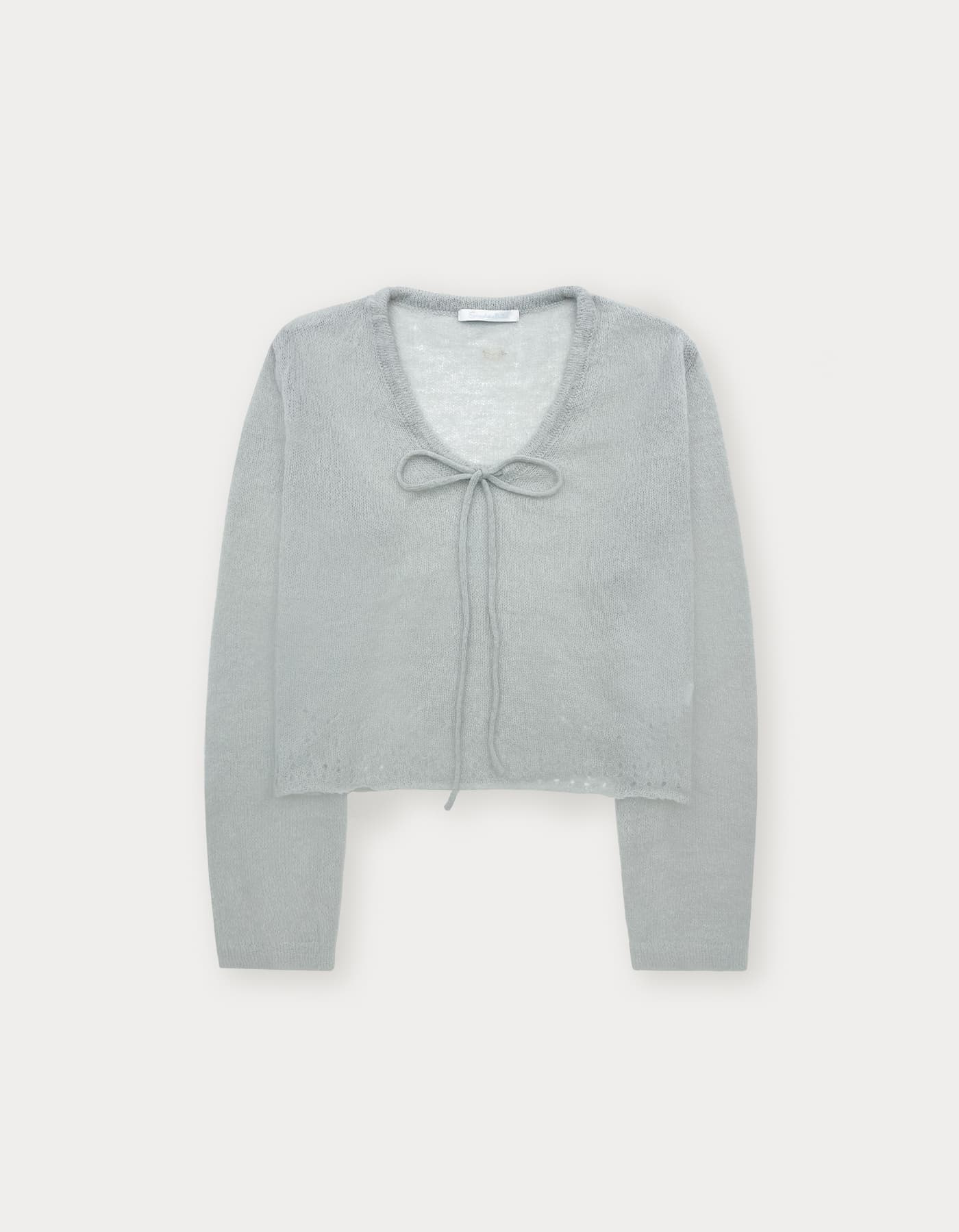 Punching See-Through Ribbon Knit - Light Grey