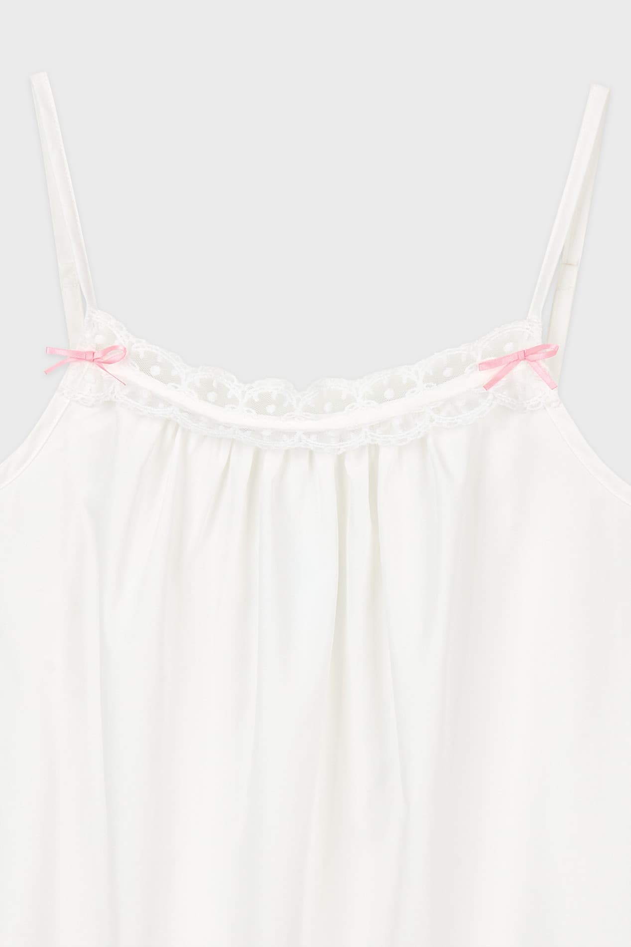 Rose Embroidered Sleeveless Pajama Top (White)