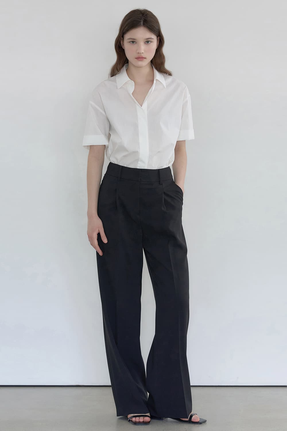 Summer new wide pant Black [N6MPT01]
