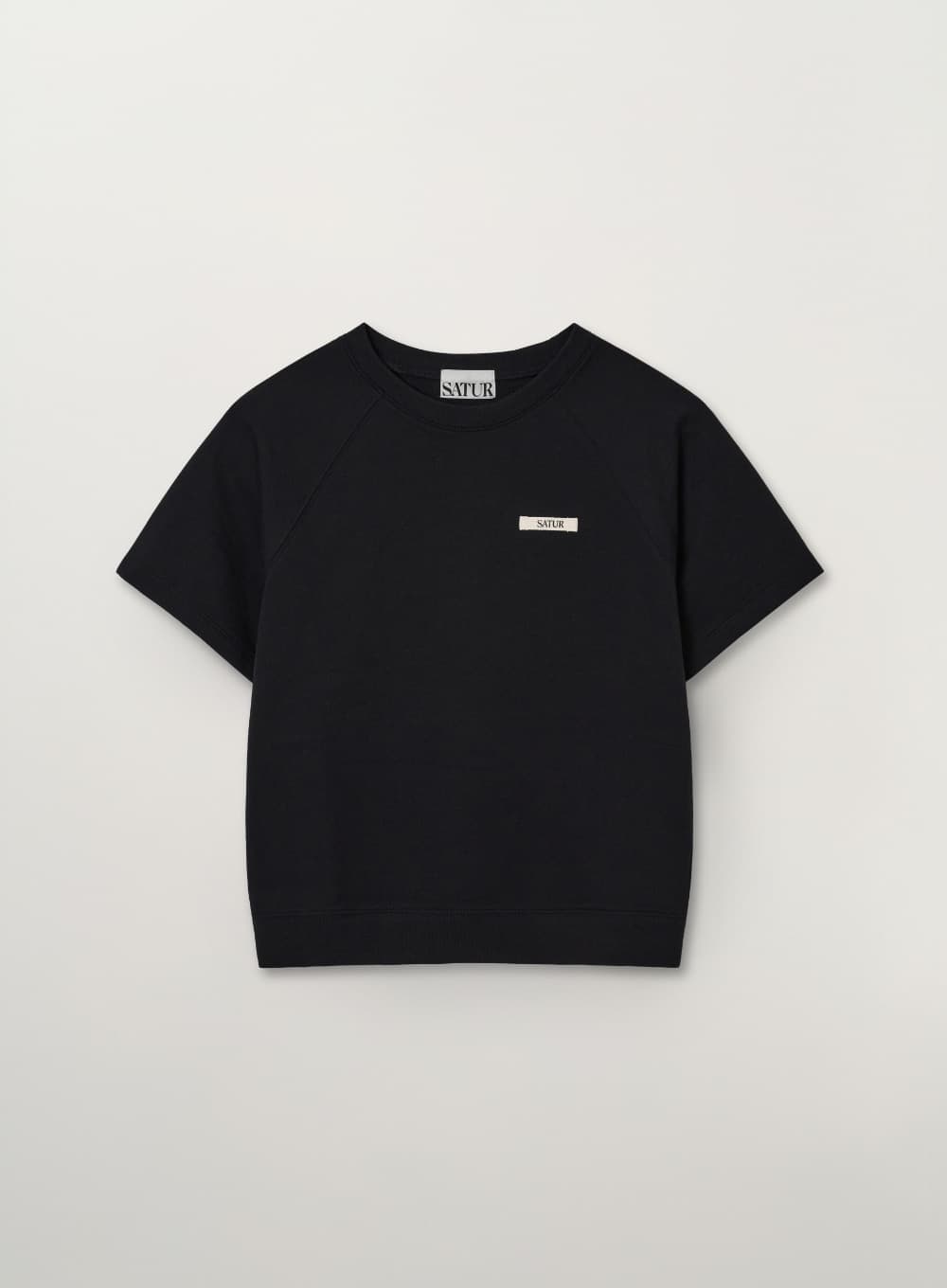 (W) Basic Half Sweatshirt - Black