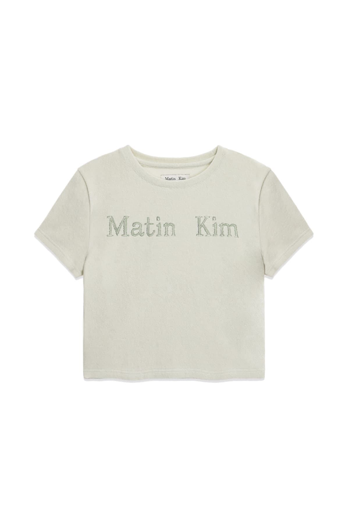 LOGO POINT TERRY CROP TOP IN LIGHT GREEN