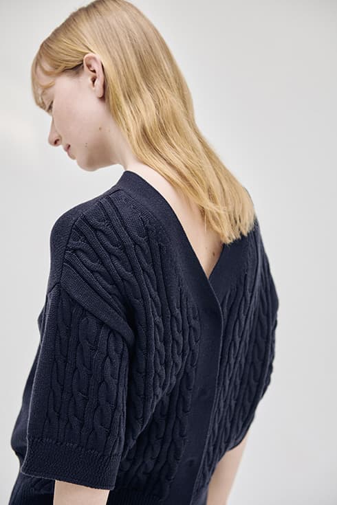 22SN reversible half cardigan [NA]
