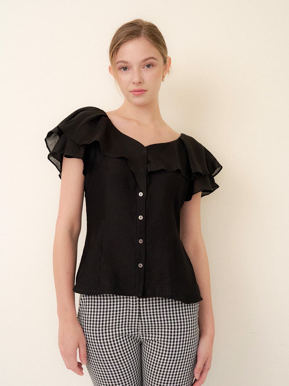Fairy Ruffle Blouse / Black(3color)
