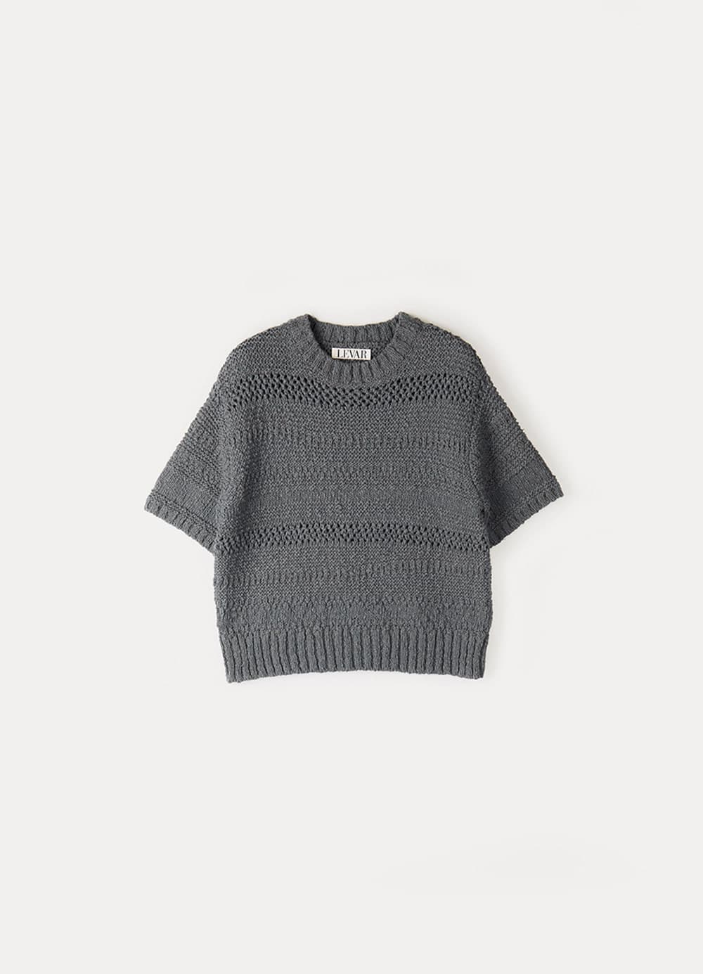 Signature Cotton Round Knit - Charcoal