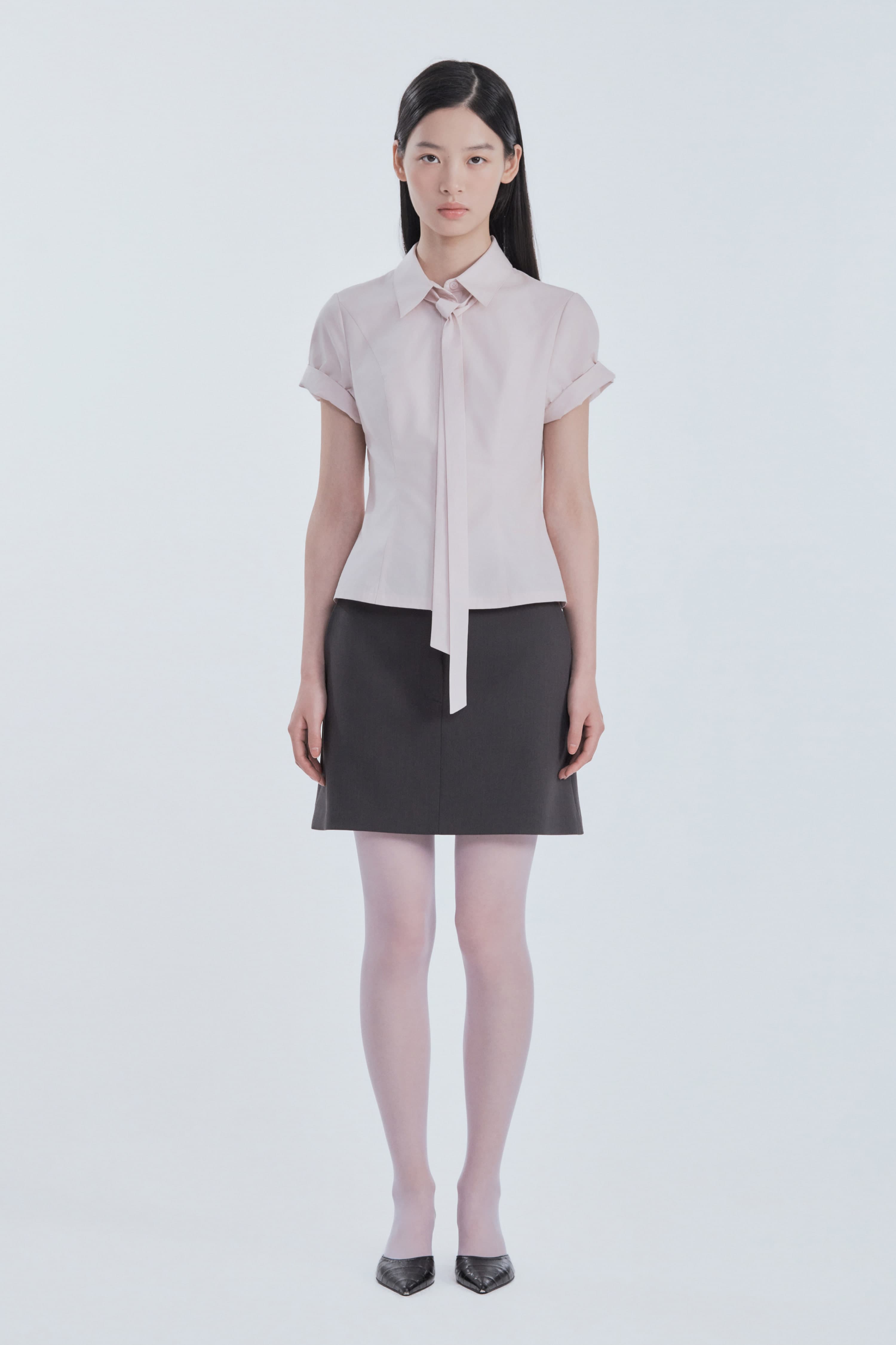 Mila Waist A-Line Skirt - Charcoal