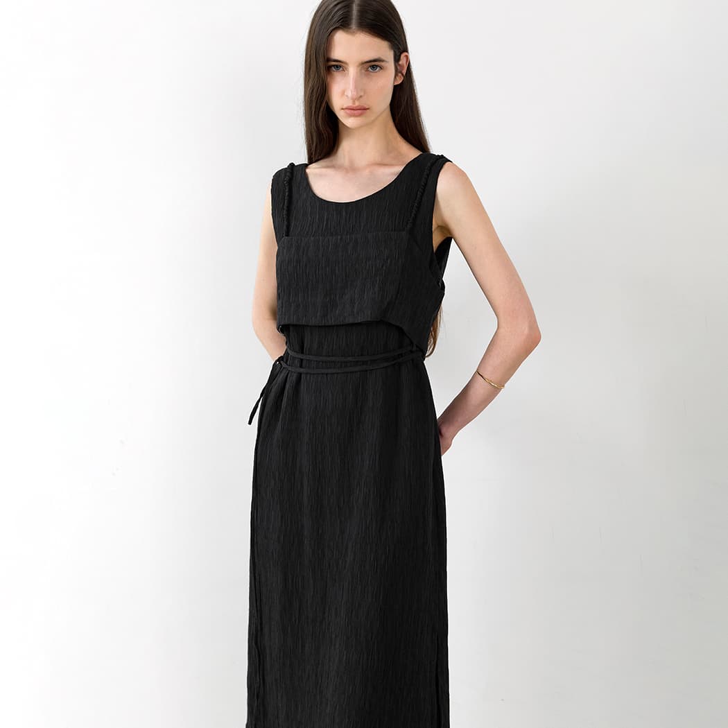 (OP-6270)BUSTIER LAYERD LONG DRESS
