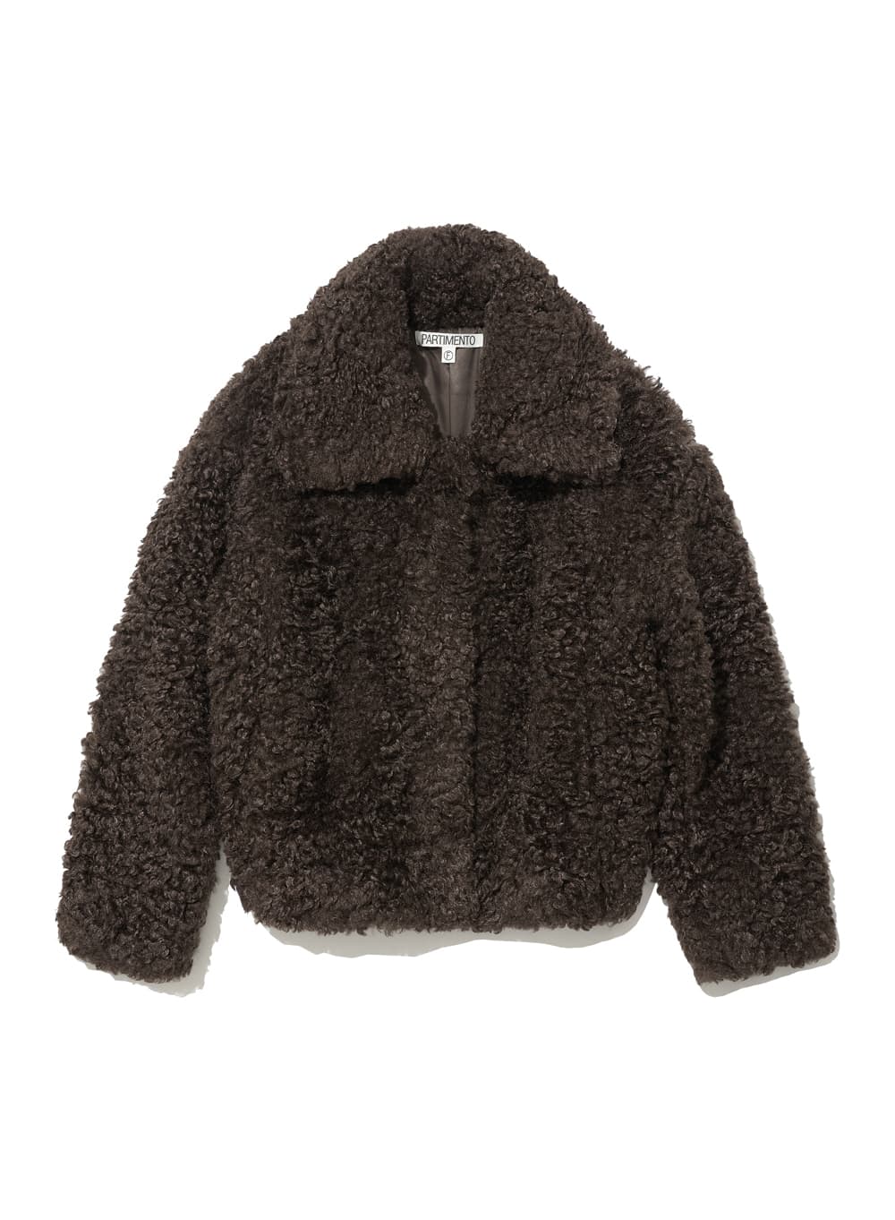 WIDE COLLAR FLUFFY FUR COAT_BROWN