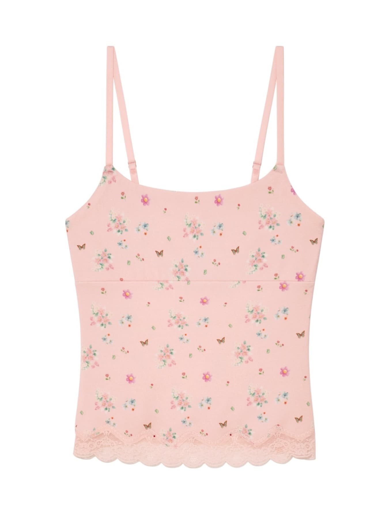 HEART LACE CAMI (PINK BOUQUET)