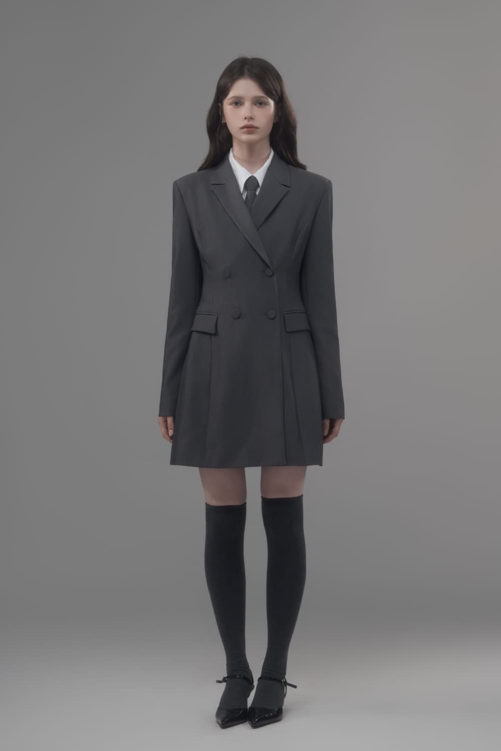 Jenn Suit Jacket Dress - Grey