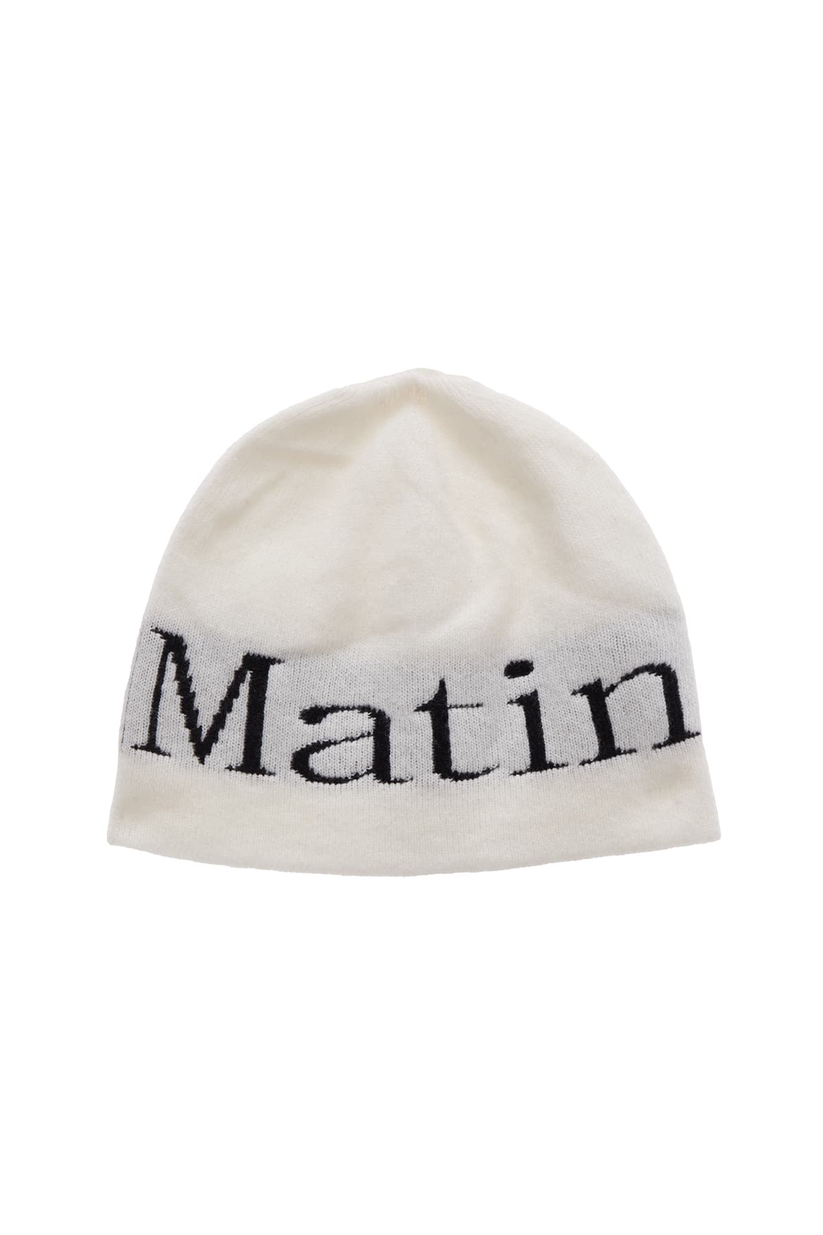 LOGO JACQUARD SHORT BEANIE IN WHITE