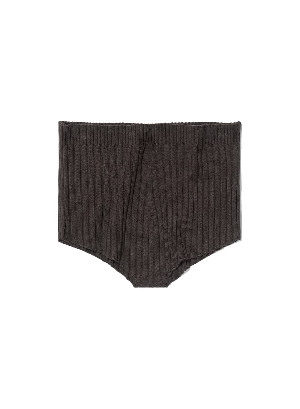 RIBBED KNIT MICRO SHORTS_BROWN