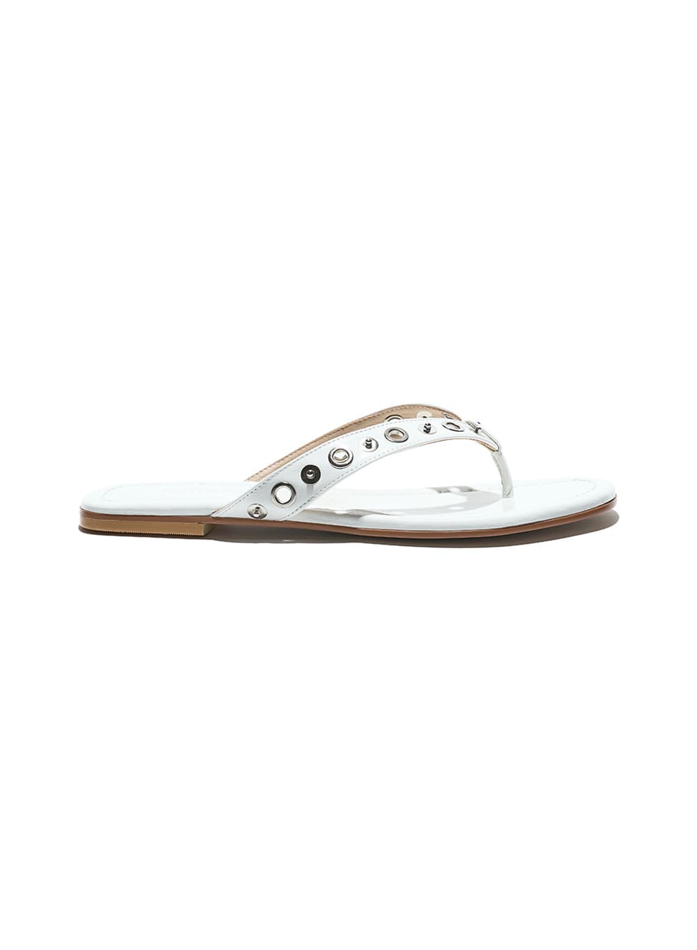 STUD POINTED FILP-FLOPS_WHITE