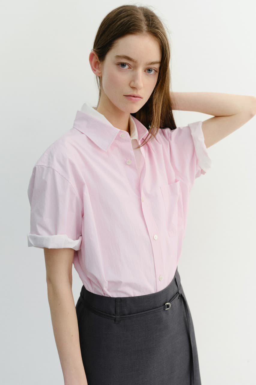 UNISEX OVERSIZED HALF SLEEVE SHIRT SOFT PINK_UDSH6B128P1