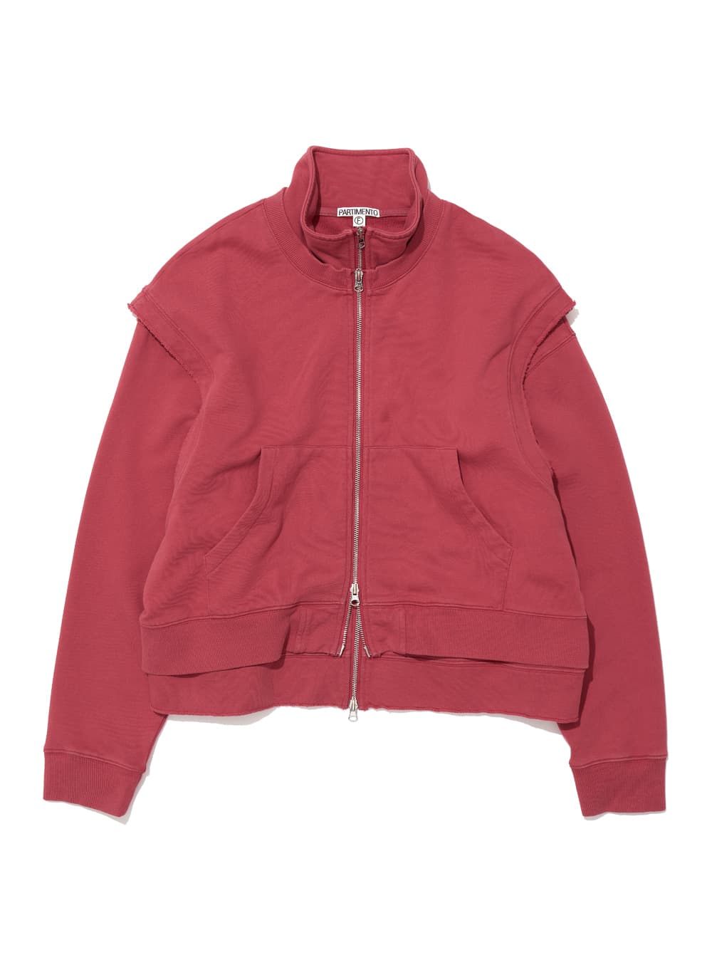 2 IN 1 CONVERTIBLE TERRY ZIP-UP_CHILI