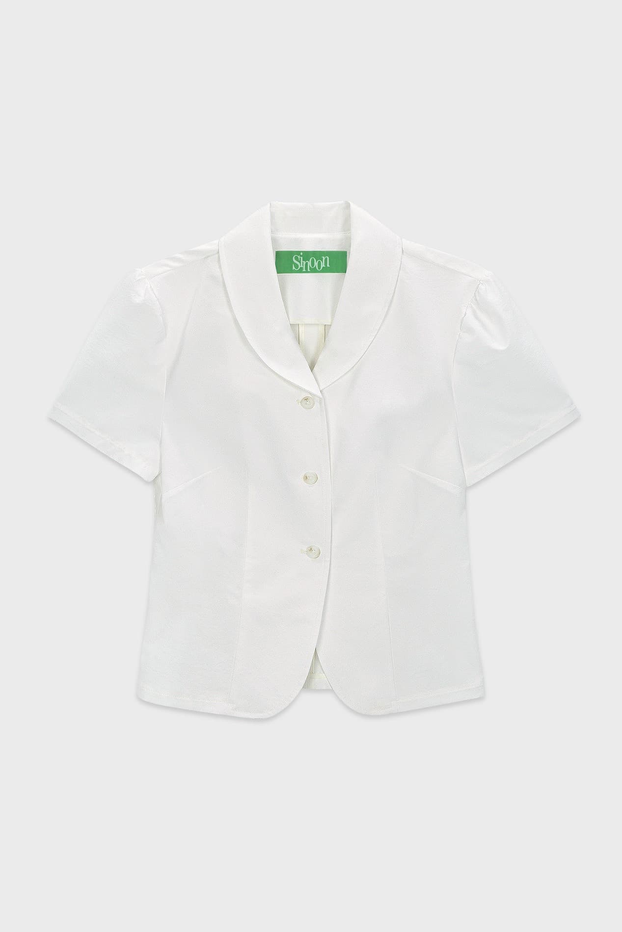 V-Neck Half Blouse Jacket (White)