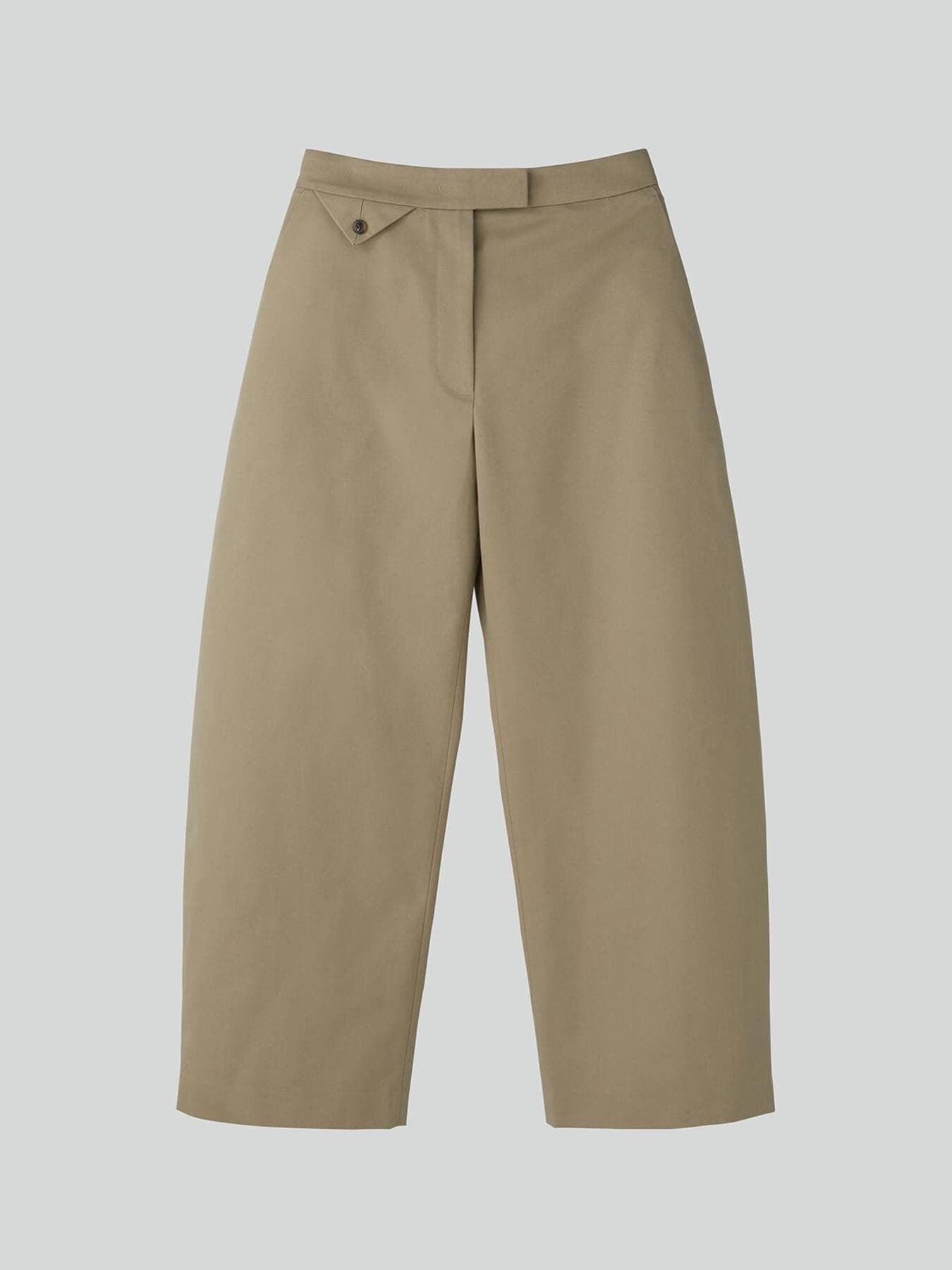 HIGH-RISE CURVED LEGS PANTS (KHAKI BEIGE)