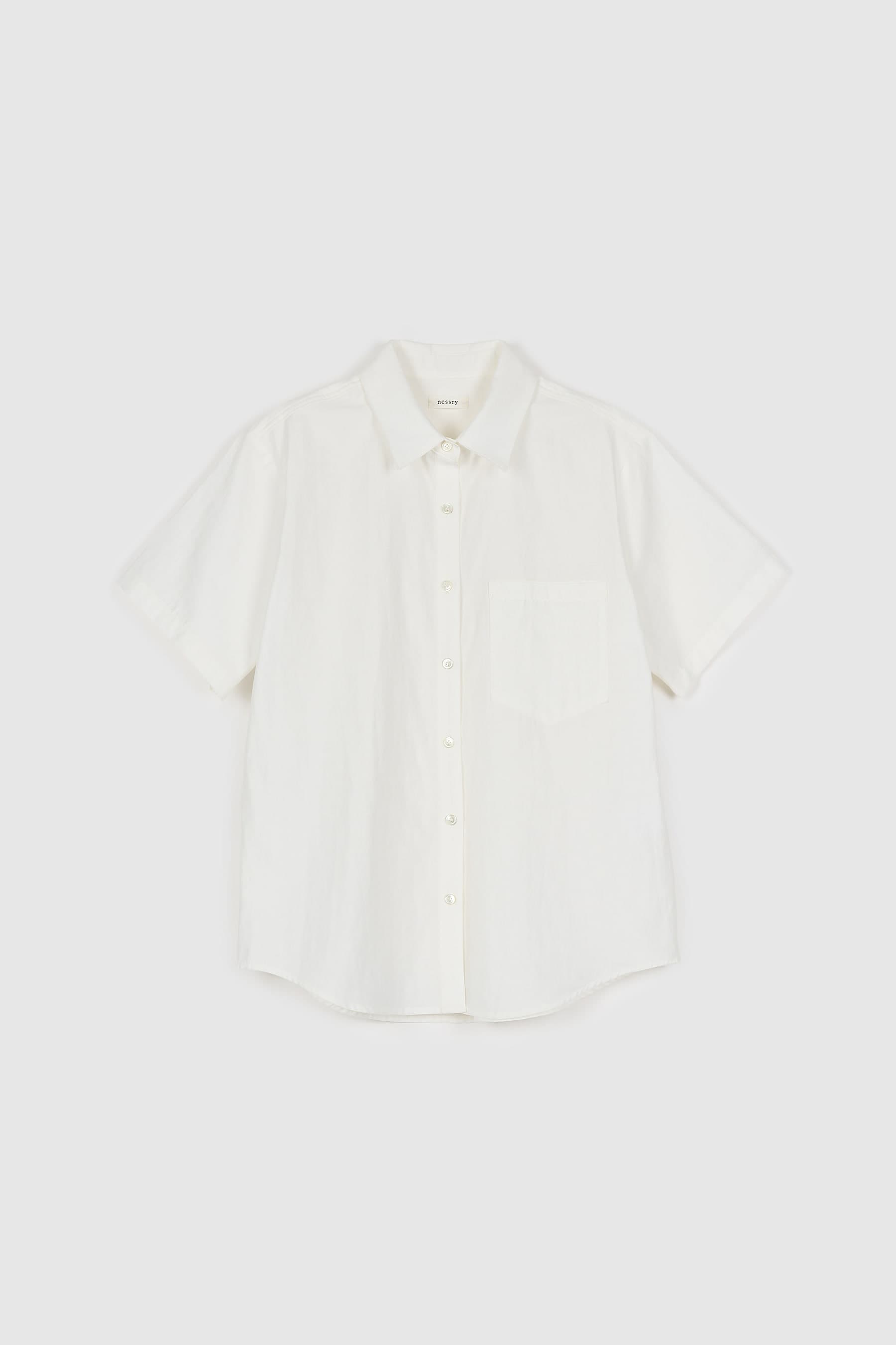 Cotton Drift Half Shirt (White)