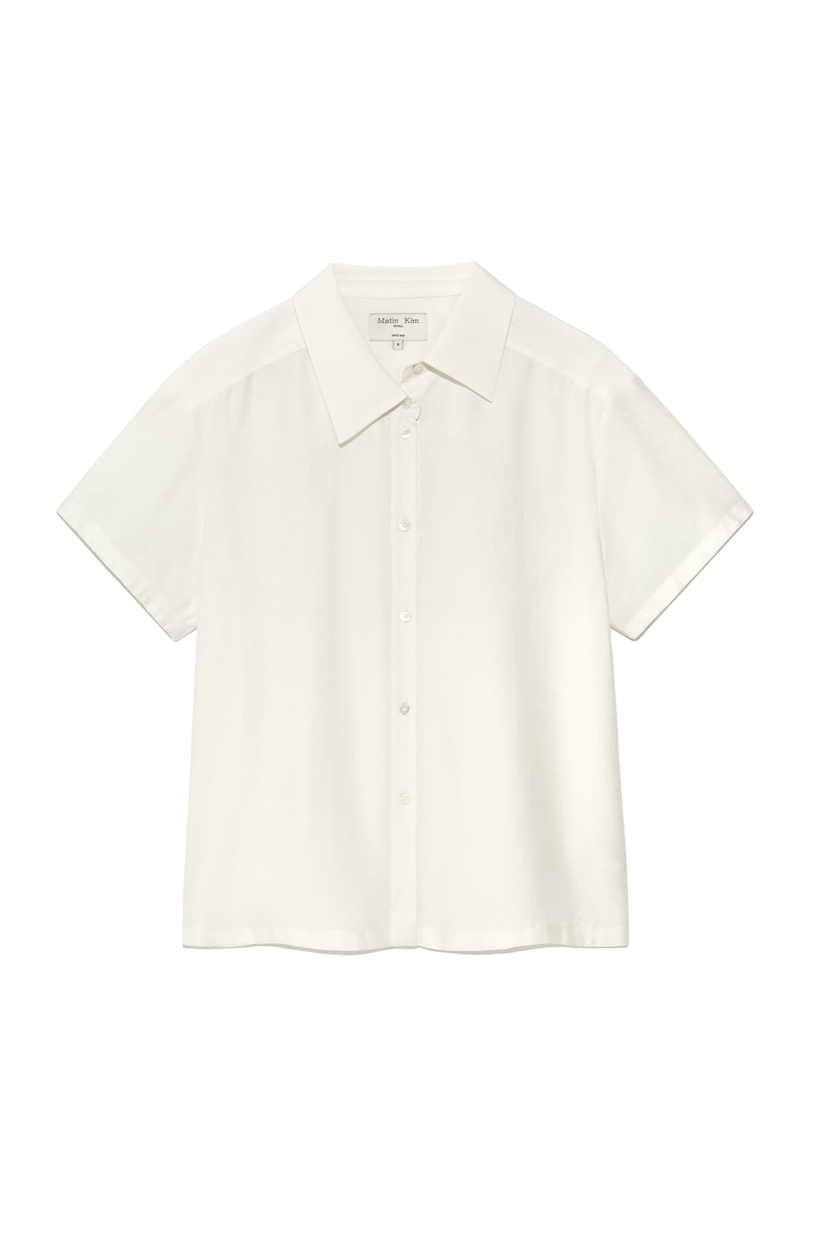 UNBALANCE COLLAR HALF SHIRT IN IVORY