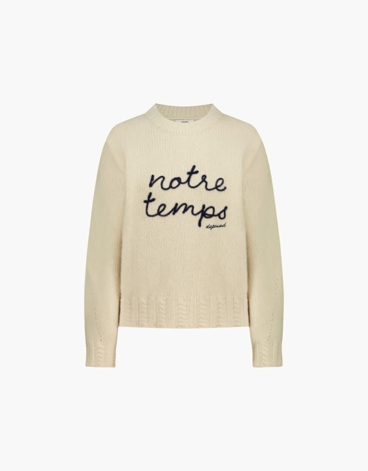 embrodiery fluffy pullover - butter