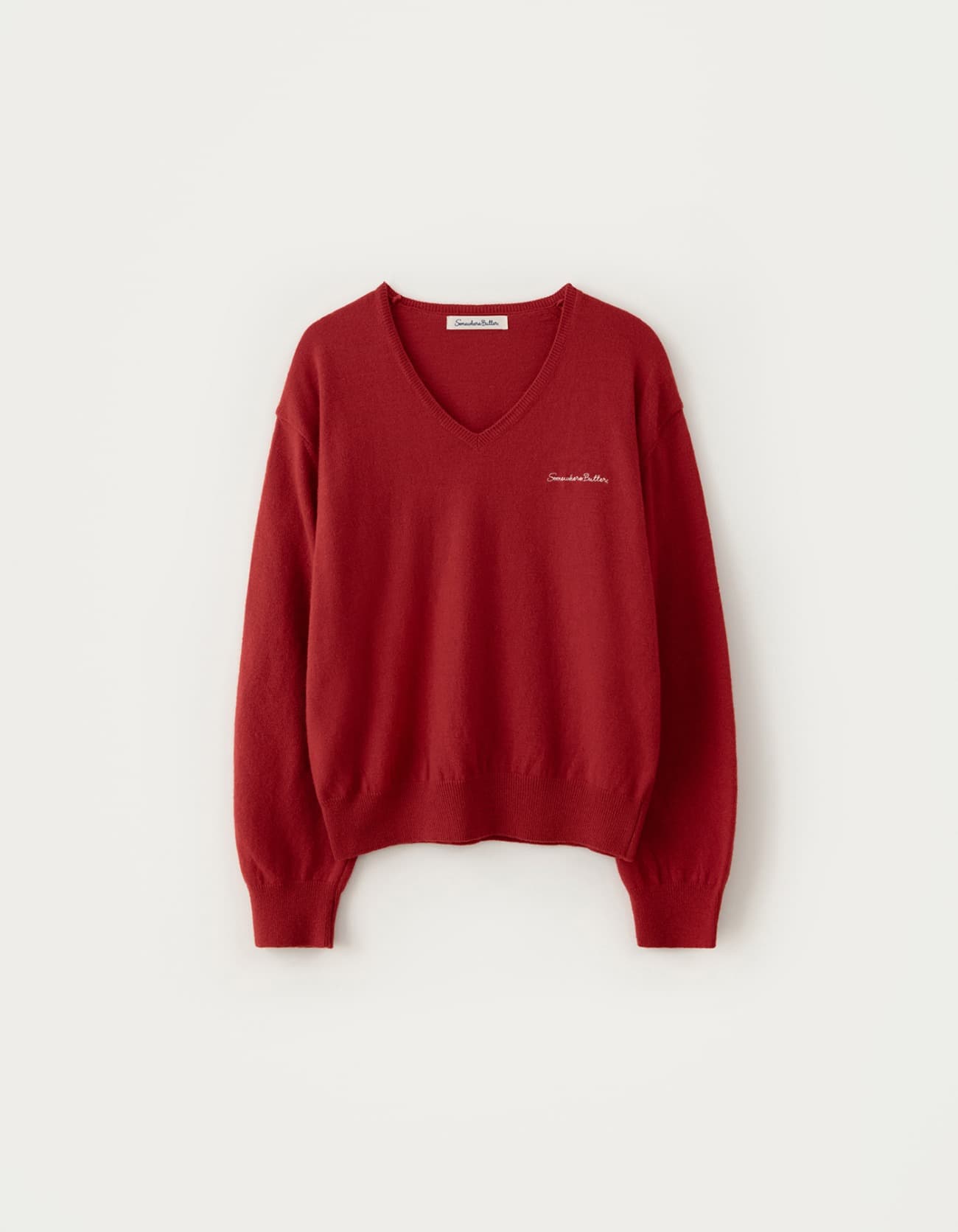 Roe V-Neck Knit - Red