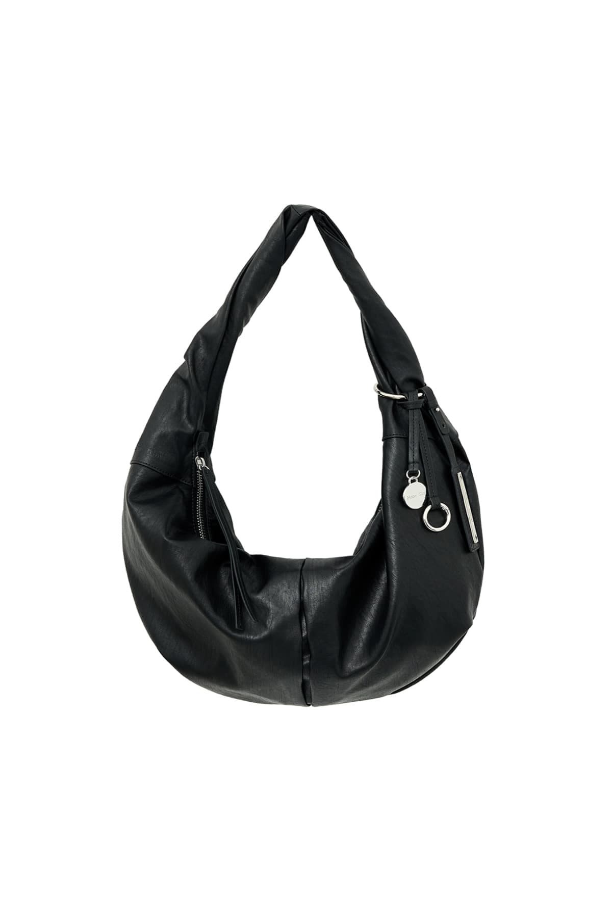 TWIST HANDLE SMALL HOBO BAG IN BLACK