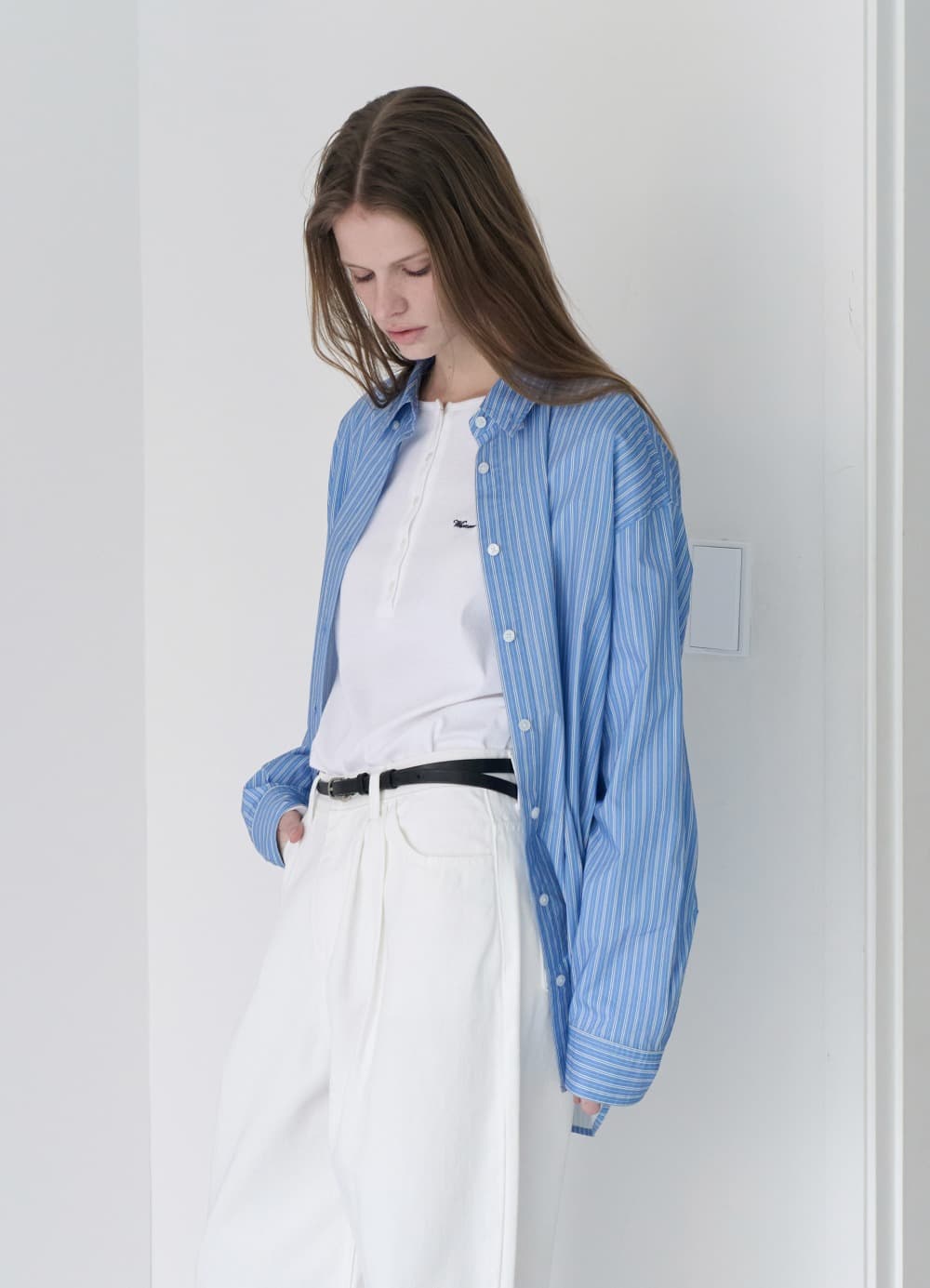 Relaxed Stripe Over-Shirt - Blue Stripe