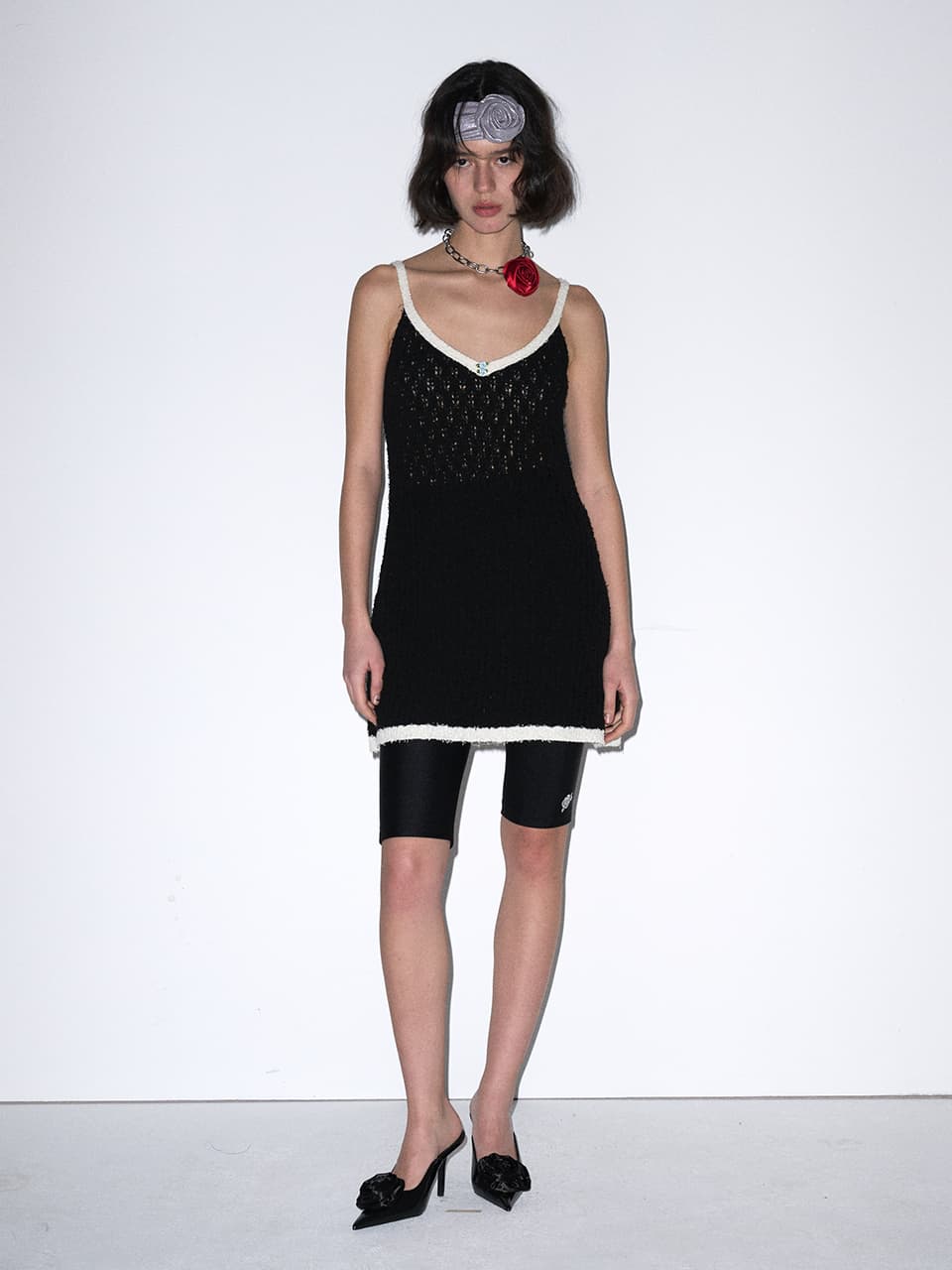 KNIT SLIP DRESS 01.ROSE_BLACK