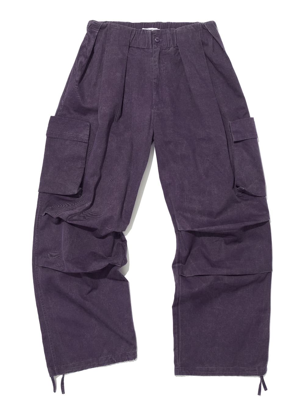 GATHERED WAIST CARGO PANTS_PLUM
