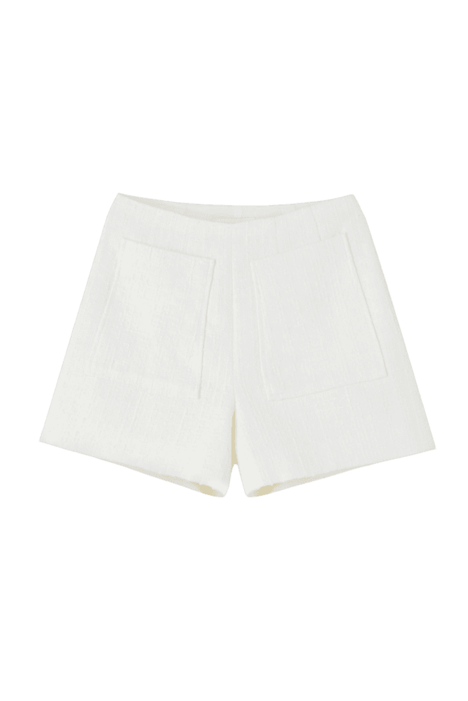 Tweed basic shorts (White)