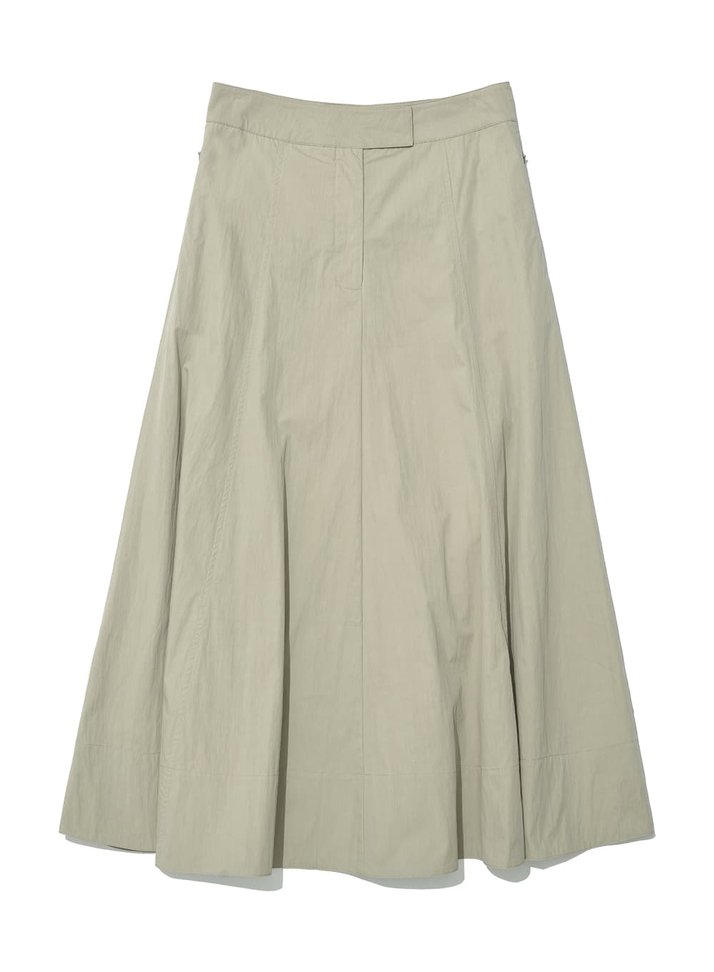 POCKET POINTED FLARE MAXI SKIRT_KHAKI BEIGE