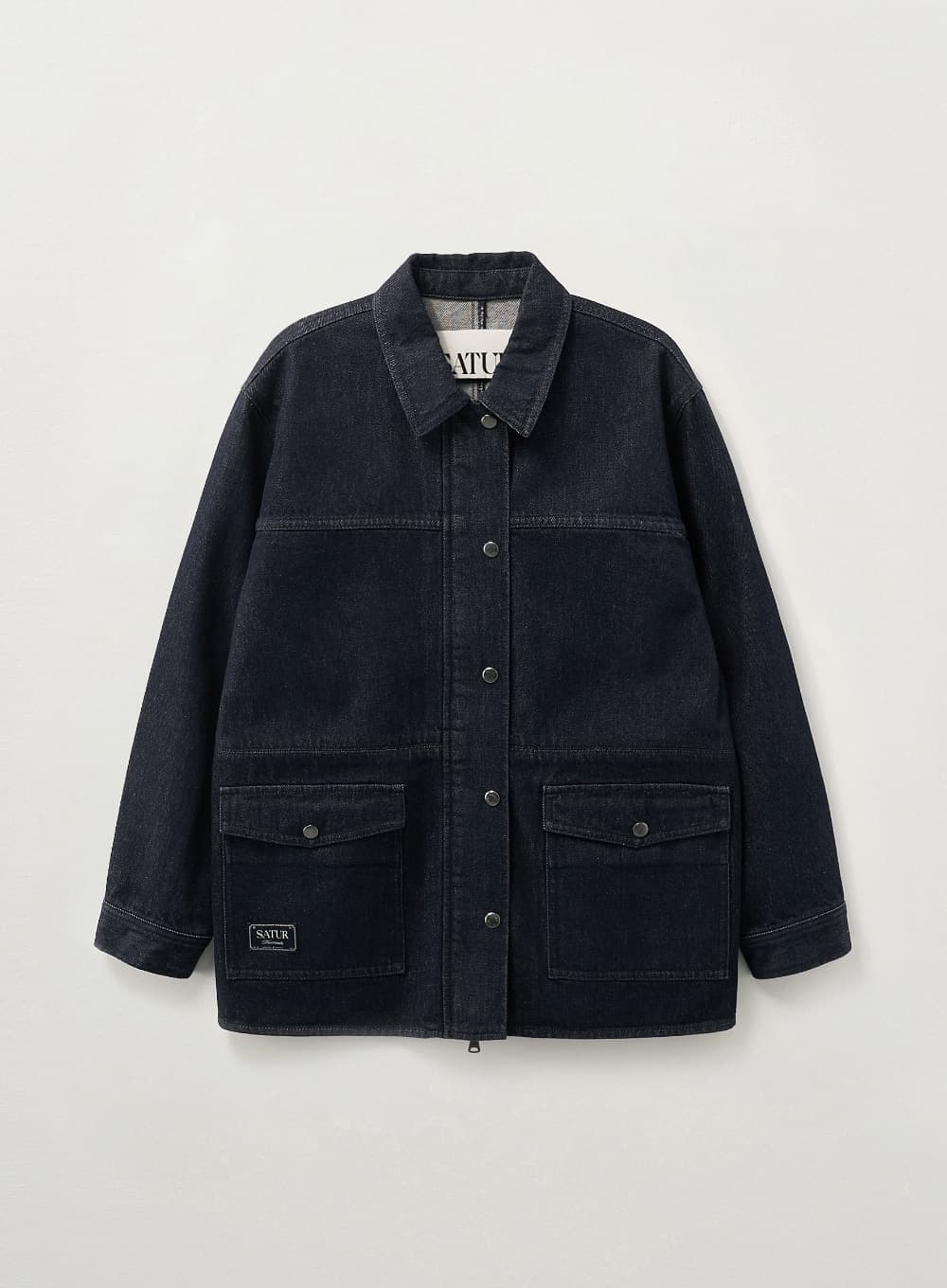(W) Nonfade Denim Half Single Jacket - Indigo