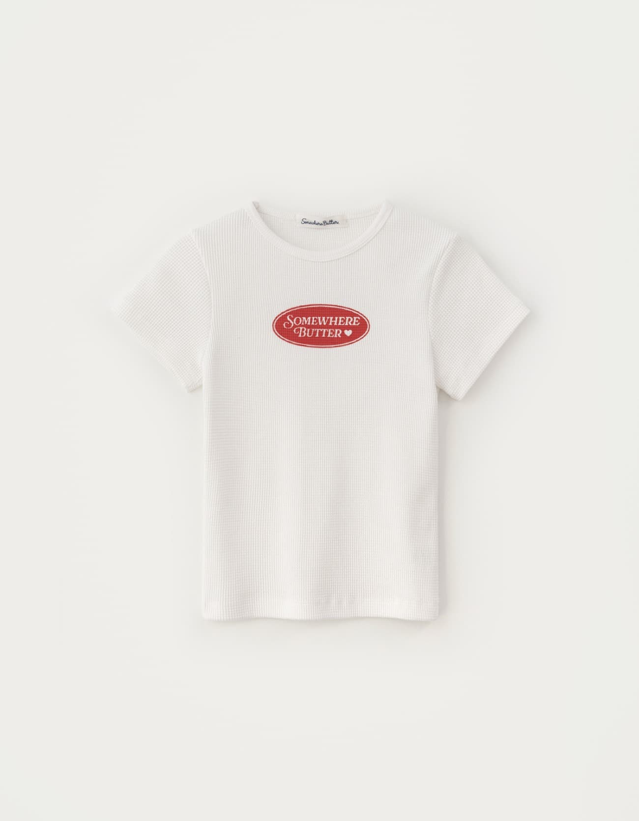 Waffle Oval Logo Top - Ivory