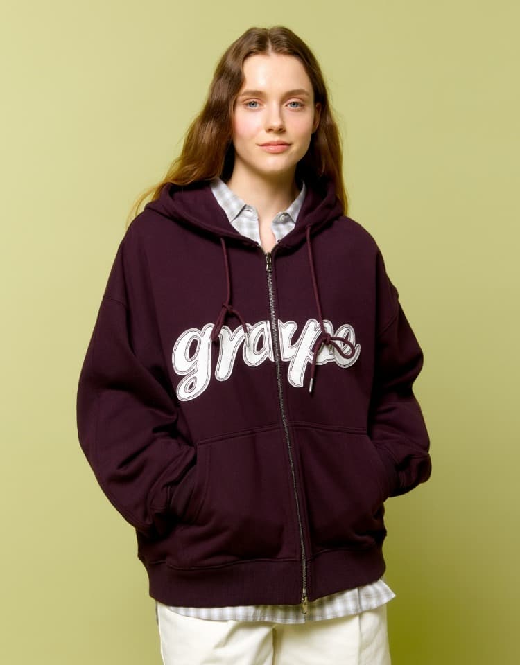 grape hood zip up - grape