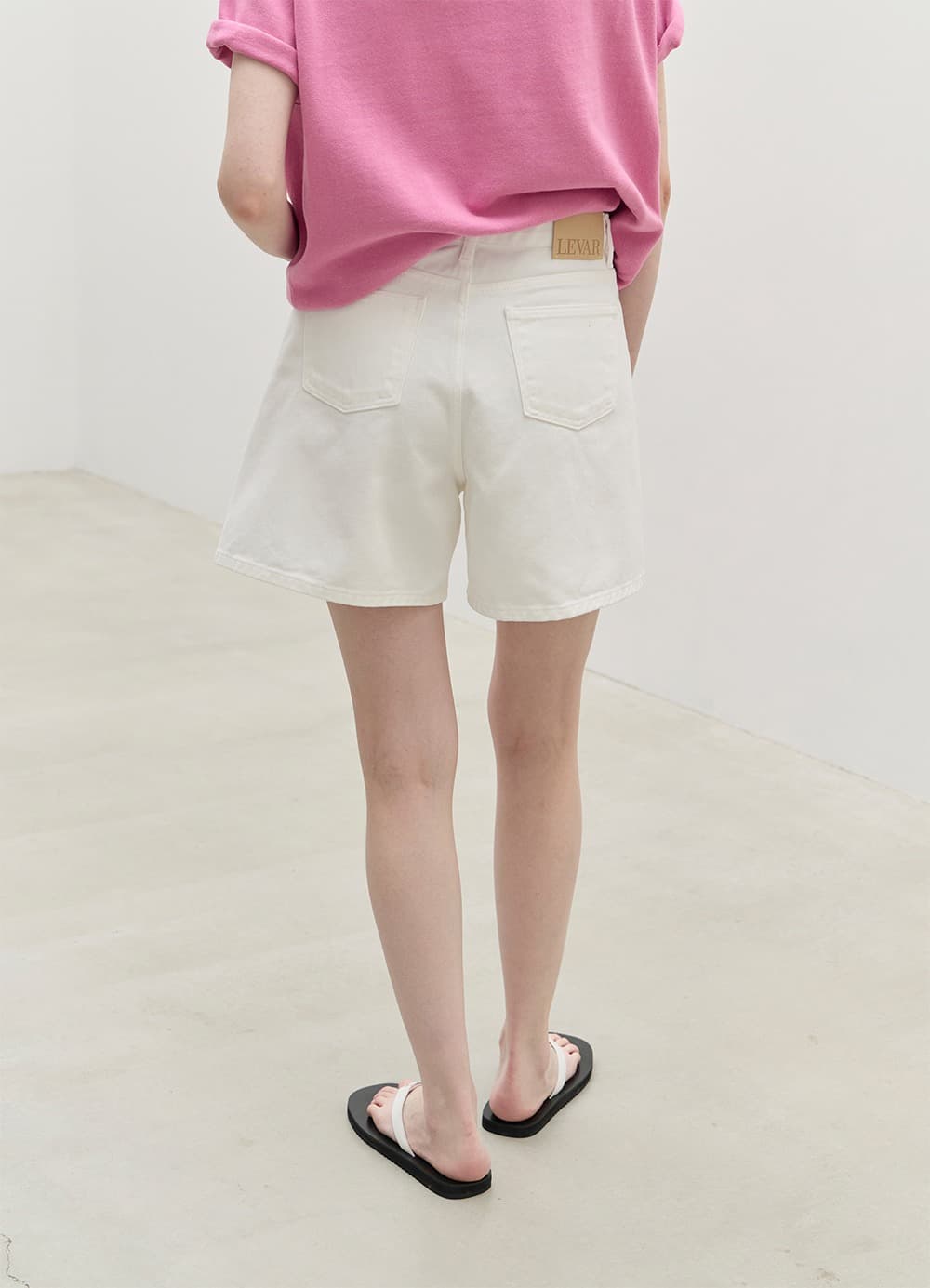 Classic Staple Denim Shorts - Off White