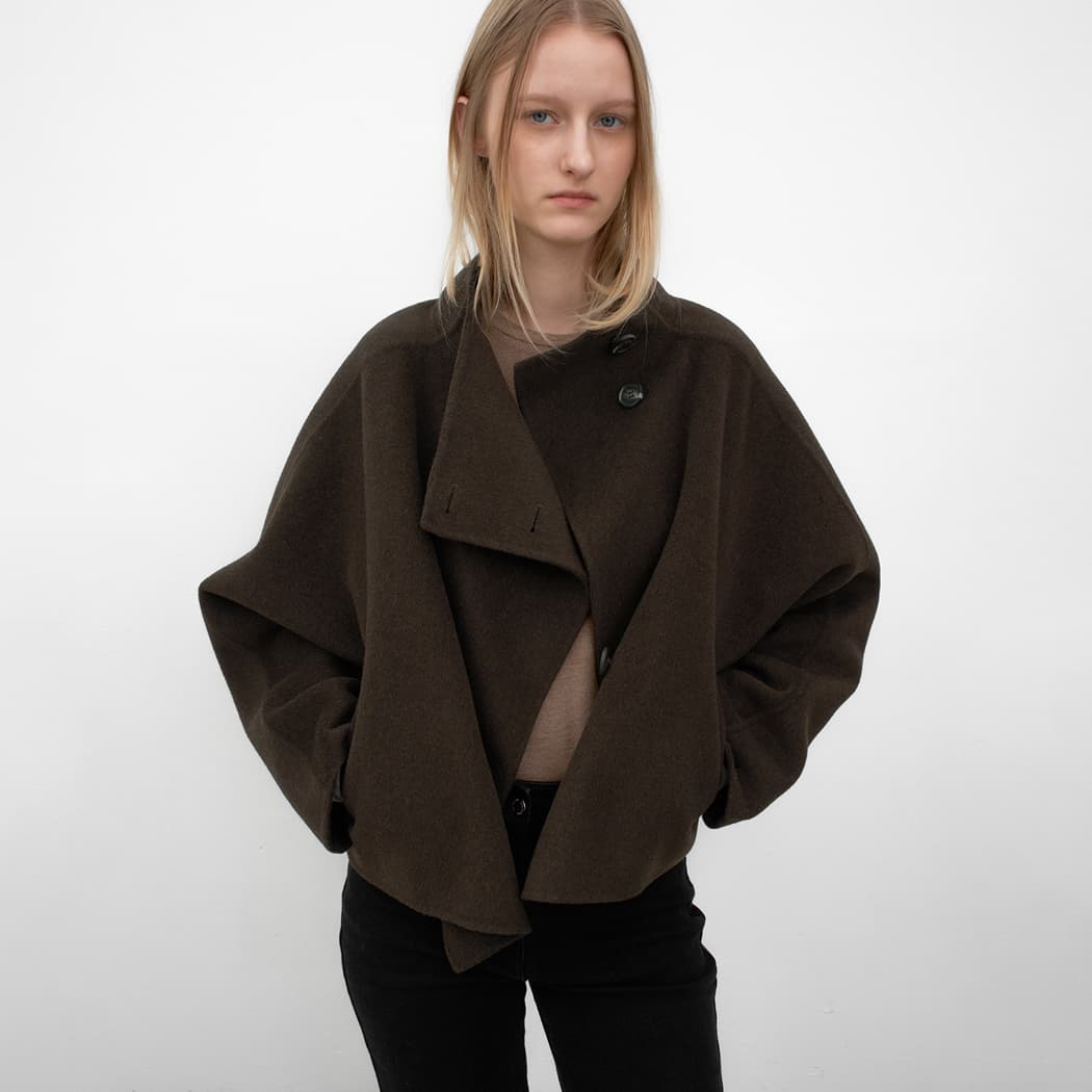(Z-CT-1463)CATHY WOOL HANDMADE SHORT COAT