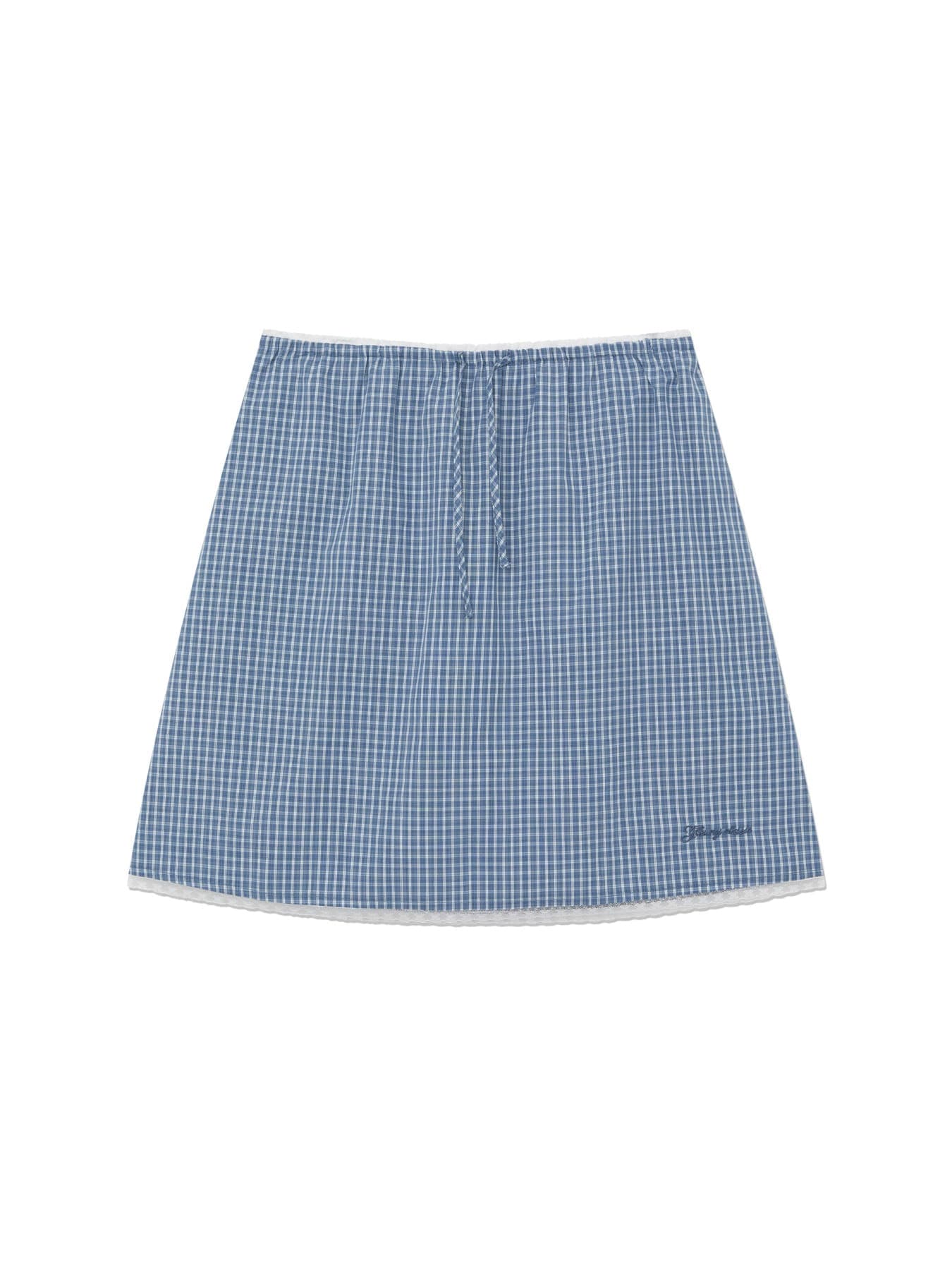 G CLASSIC LACE-UP MIDI SKIRT (BLUE)