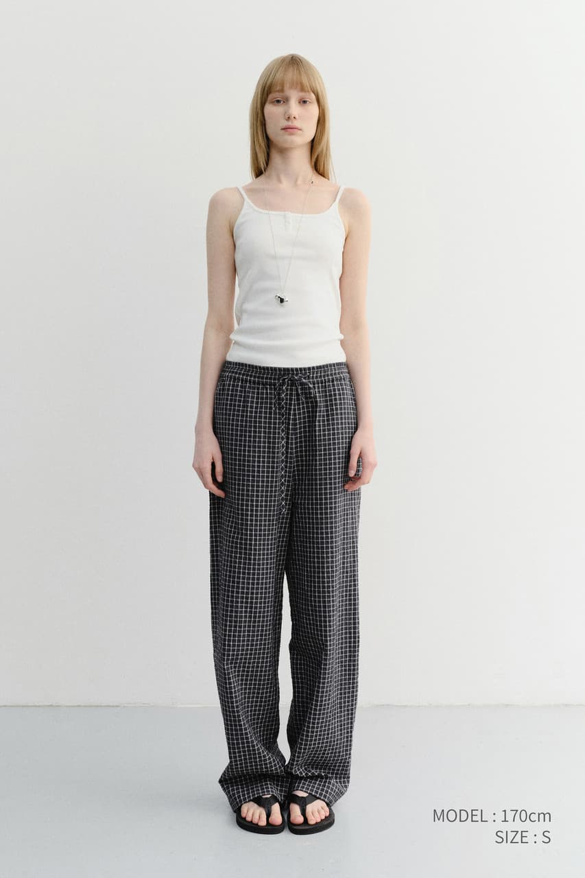 UNISEX CHECKED PAJAMA SLACKS BLACK CHECK_UDPA6B121BK