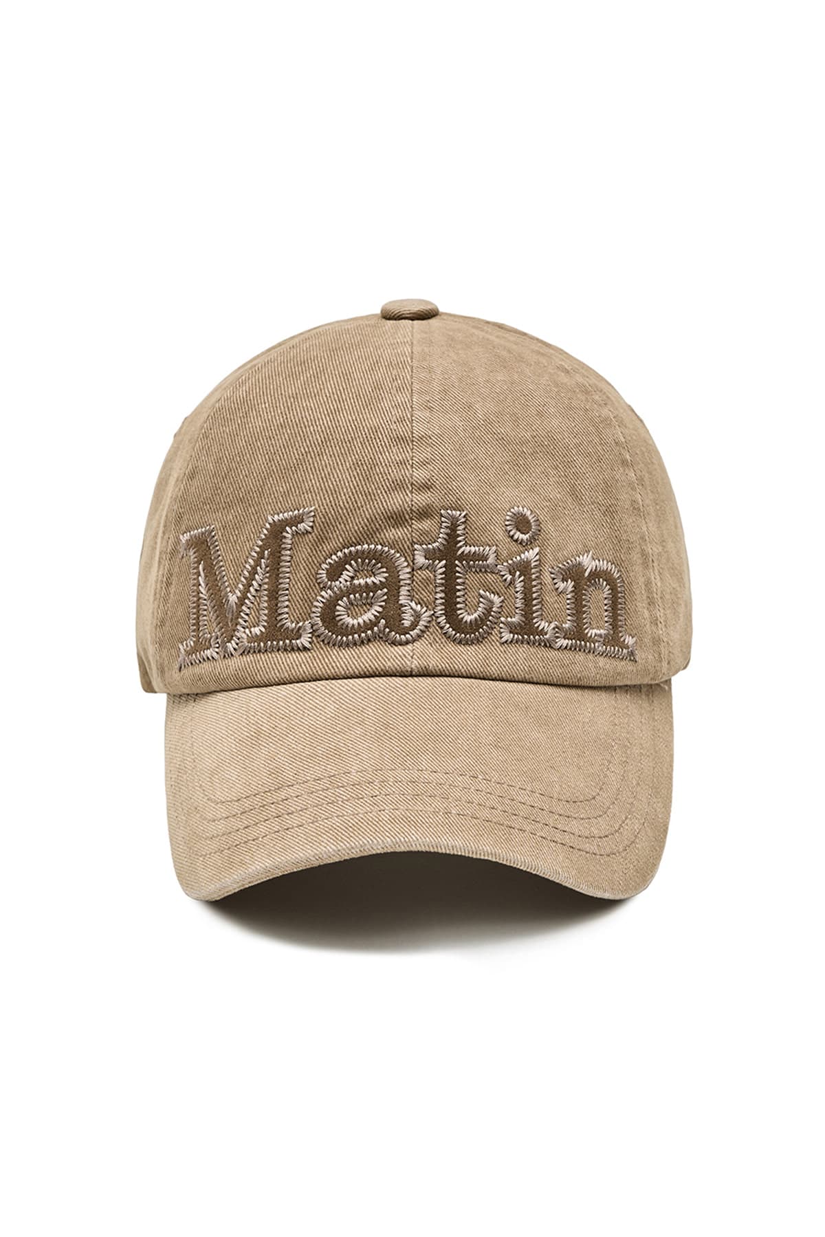 MATIN APPLIQUE STITCH BALL CAP IN CAMEL