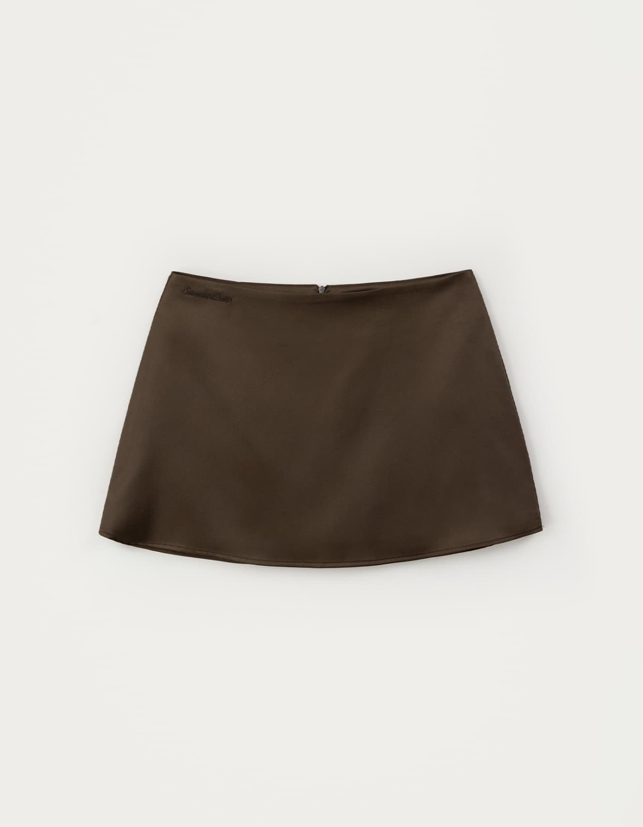 Elia Satin Mini Skirt - Brown