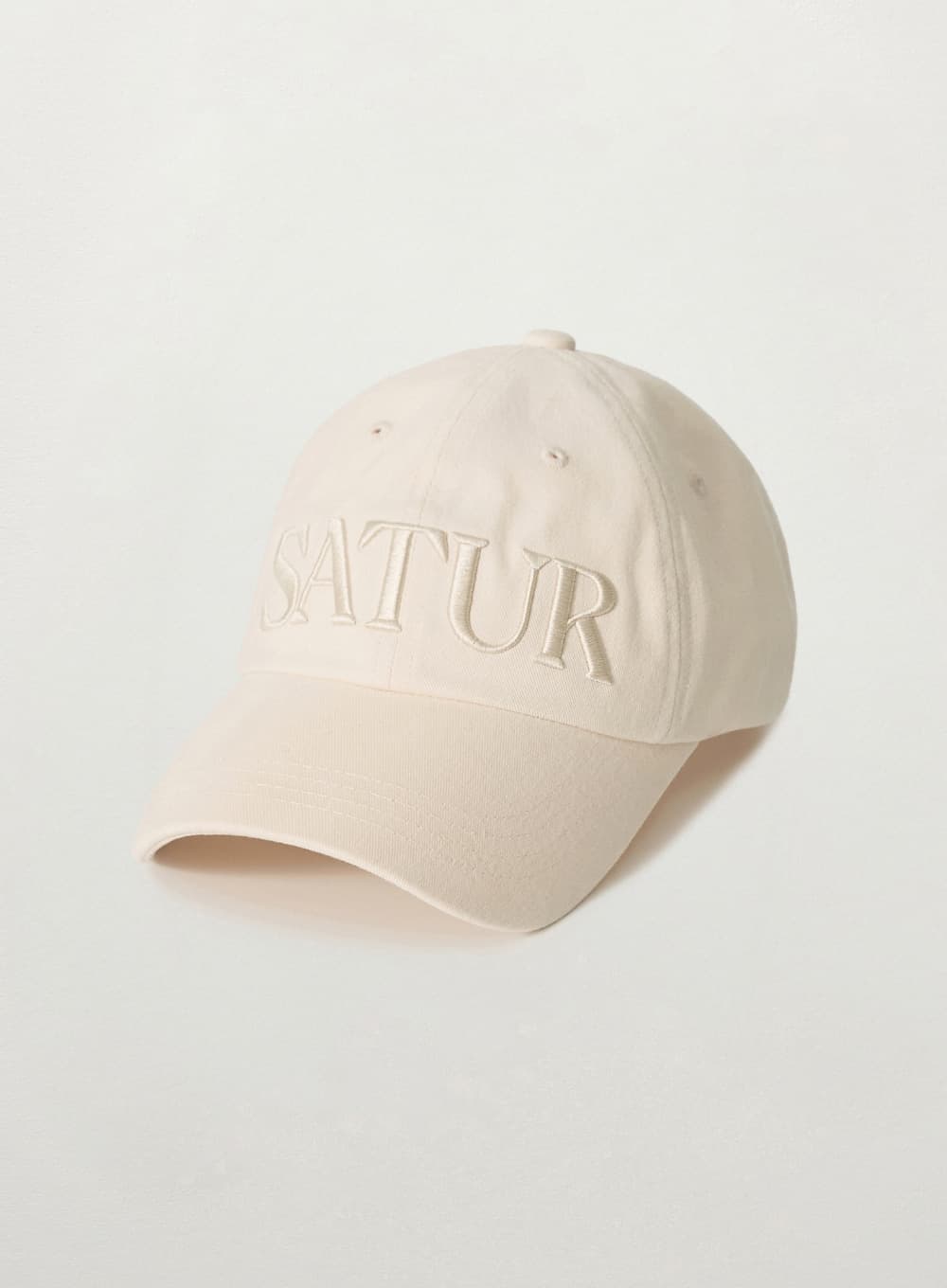 Vintage Casual Volume Embroidery Ball Cap - Cream