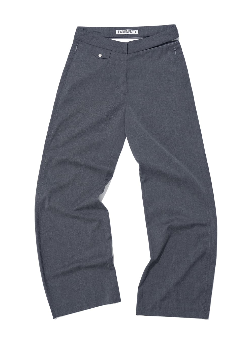 CUT-OUT WAIST TROUSERS_CHARCOAL MELANGE
