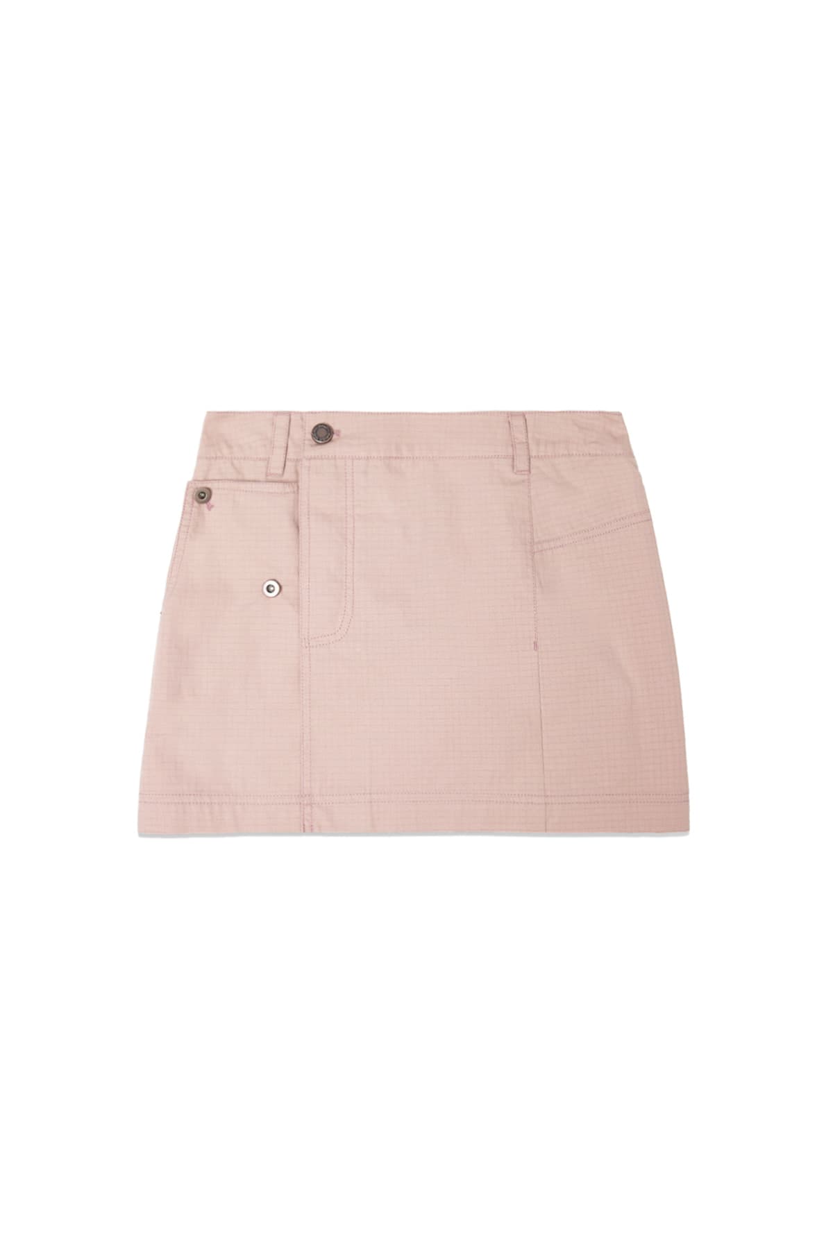 POCKET FOLDOVER WRAP MINI SKIRT IN INDIAN PINK