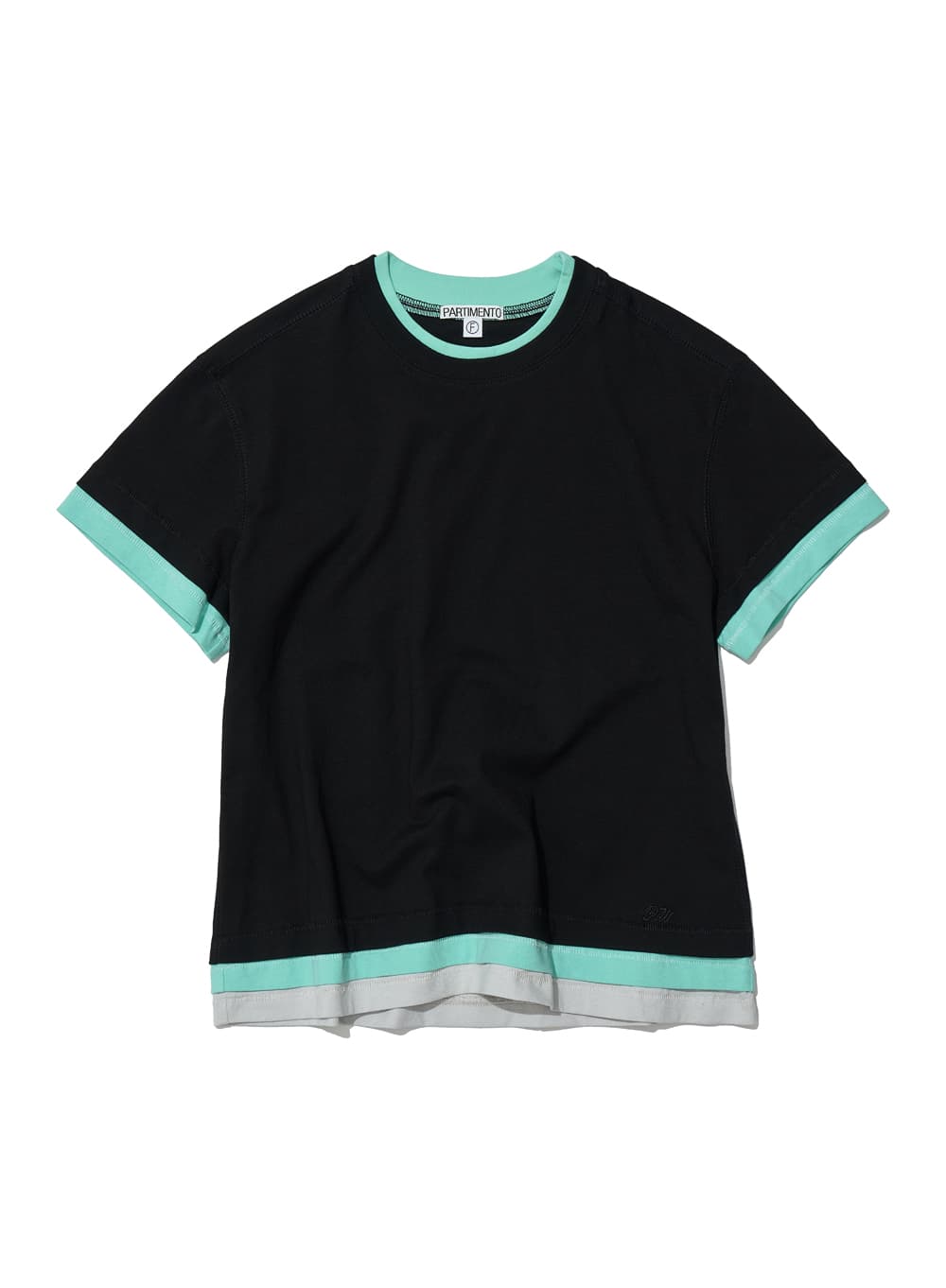 MULTI LAYERED SHORT SLEEVE TEE_BLACK