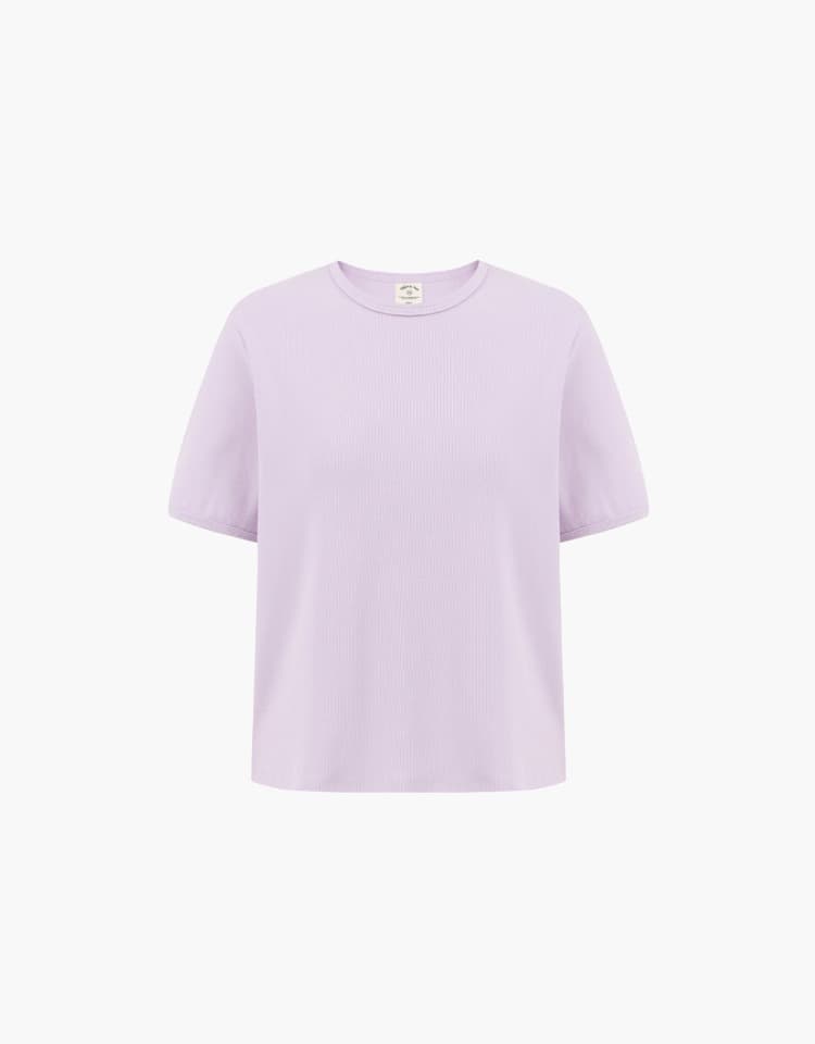 rib semi slimfit t-shirt - light violet