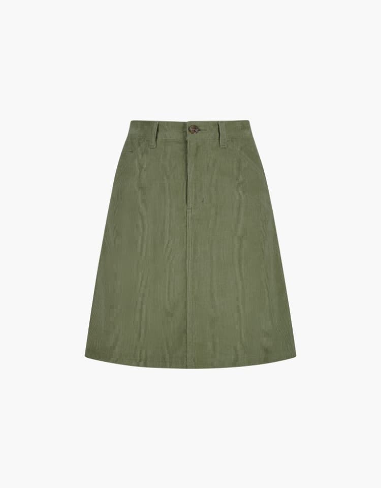 corduroy midi skirt - khaki