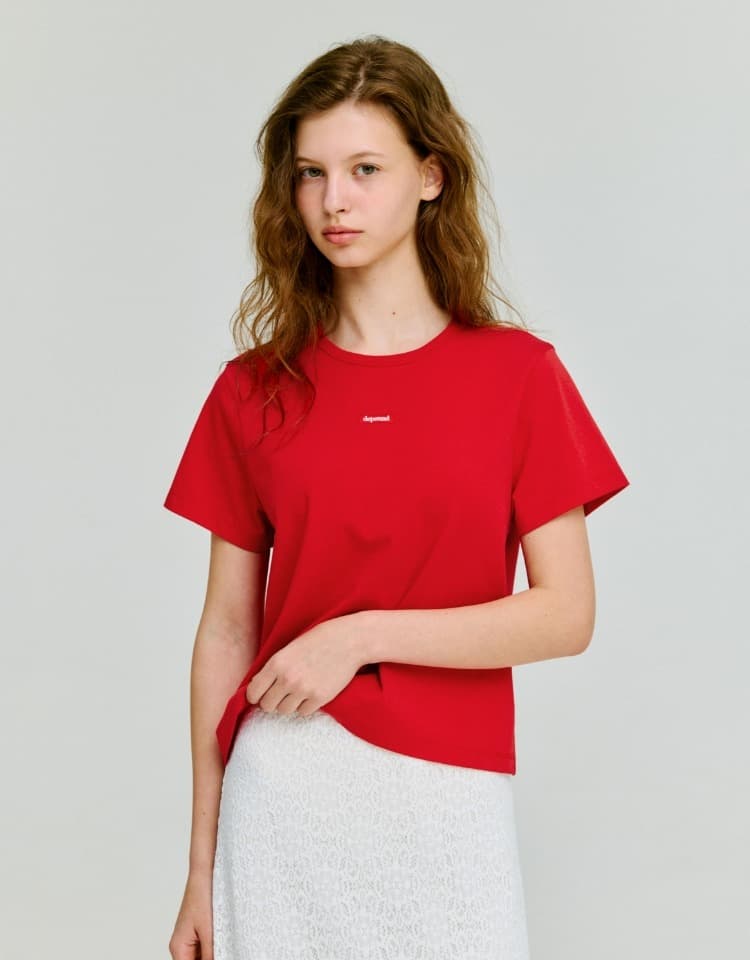 box logo standard crop t-shirt - red
