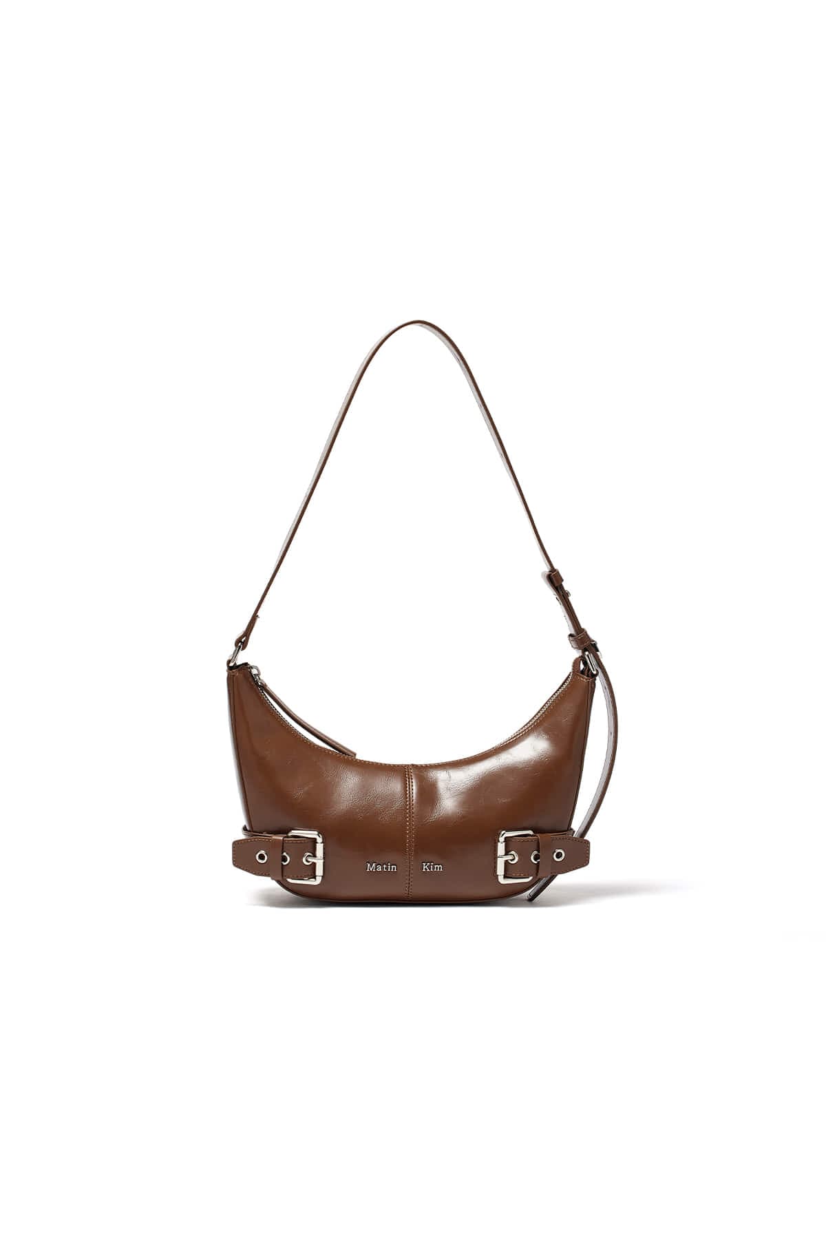 BELTED SHOULDER BAG IN BROWN