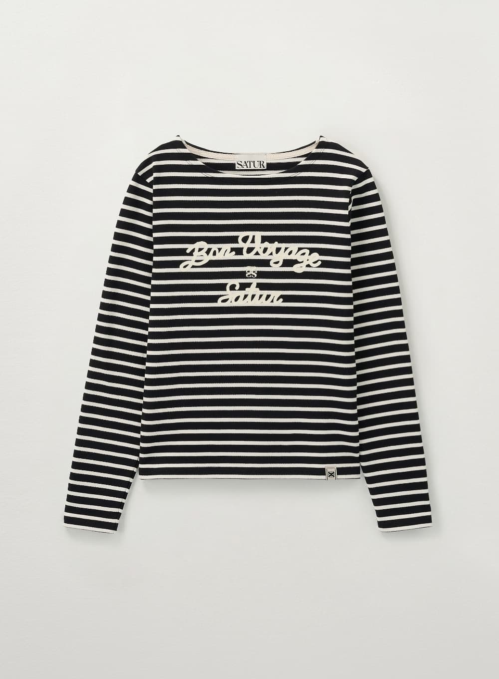 (W) Bon Voyage Border Long Sleeve - Black