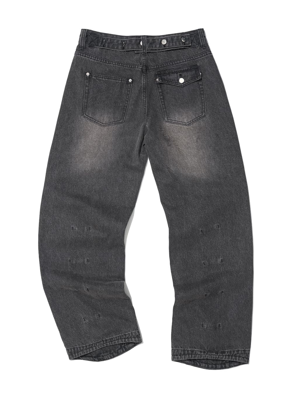 POCKET CINCH-BACK CURVED JEANS_GREY